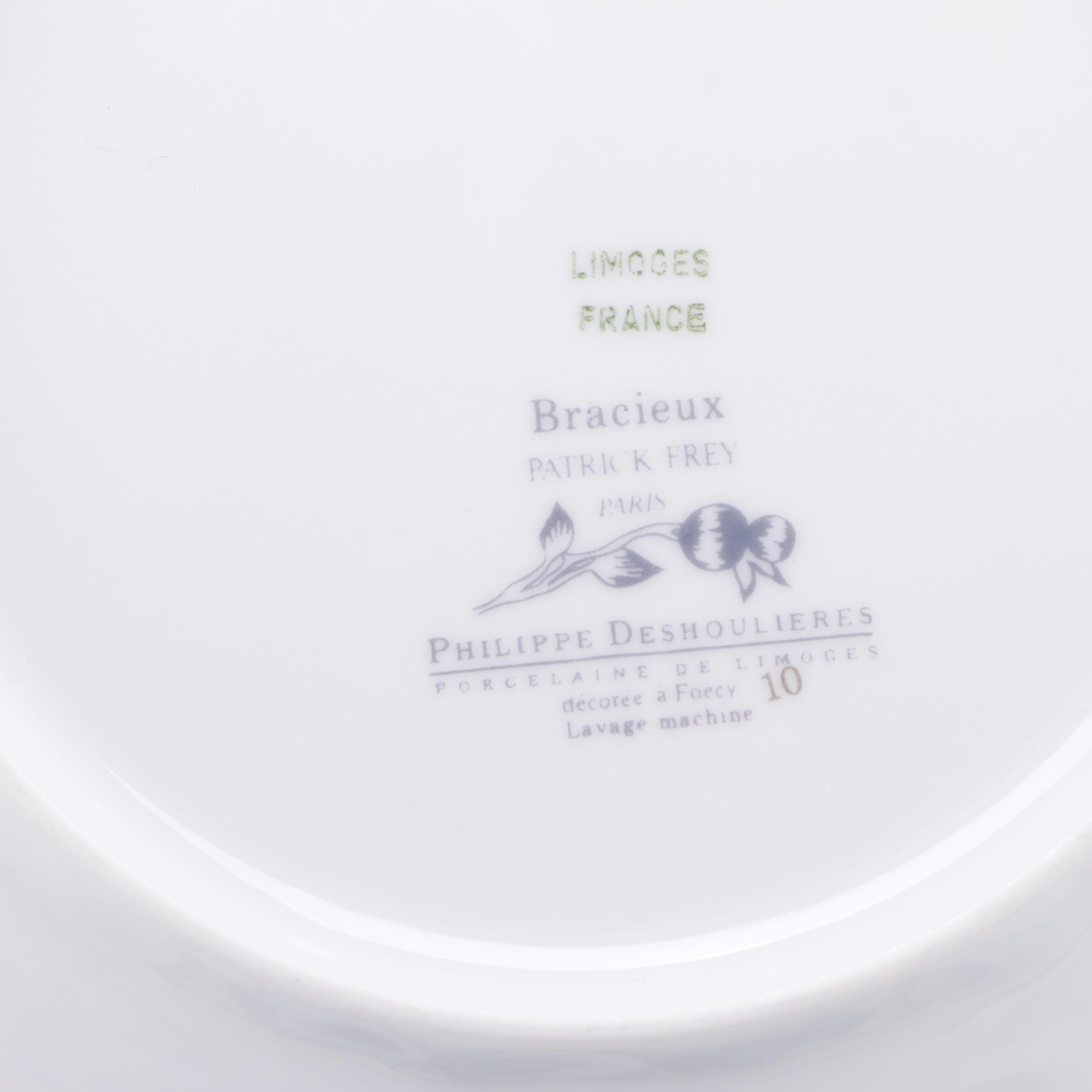 Collection of Floral Themed Ceramic Tableware Including Philippe Deschoulieres