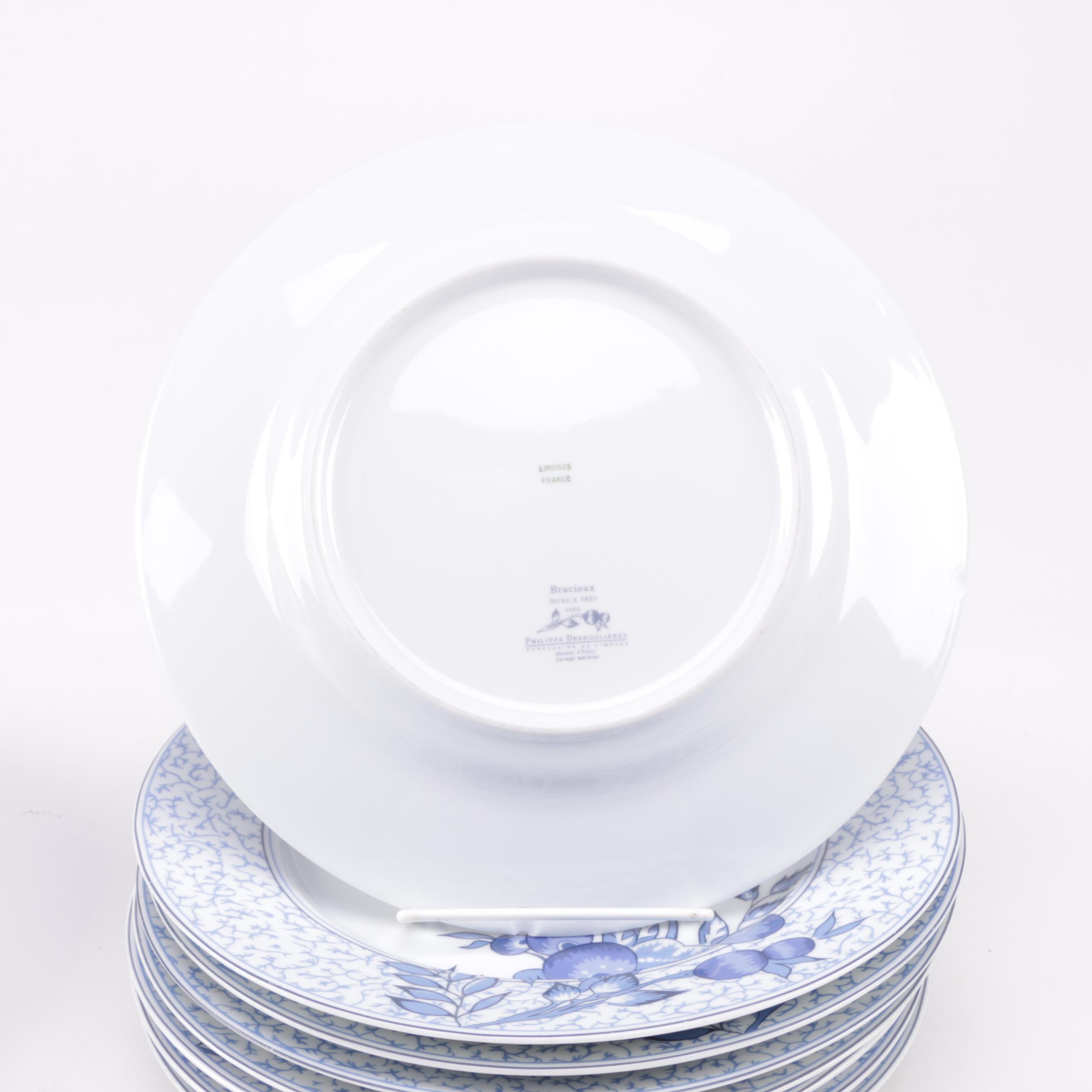 Collection of Floral Themed Ceramic Tableware Including Philippe Deschoulieres