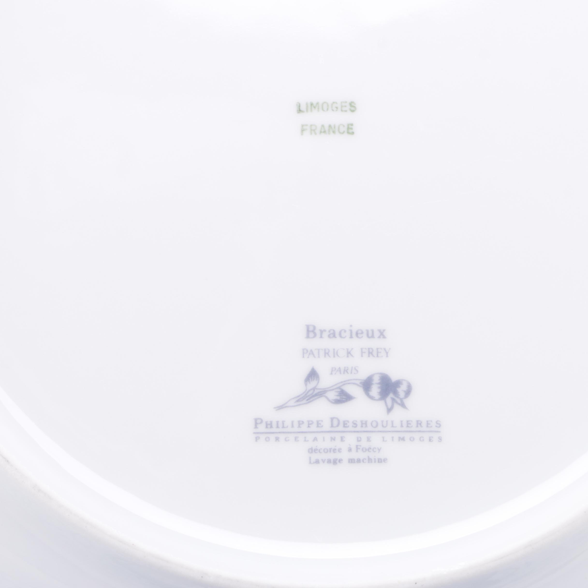 Collection of Floral Themed Ceramic Tableware Including Philippe Deschoulieres