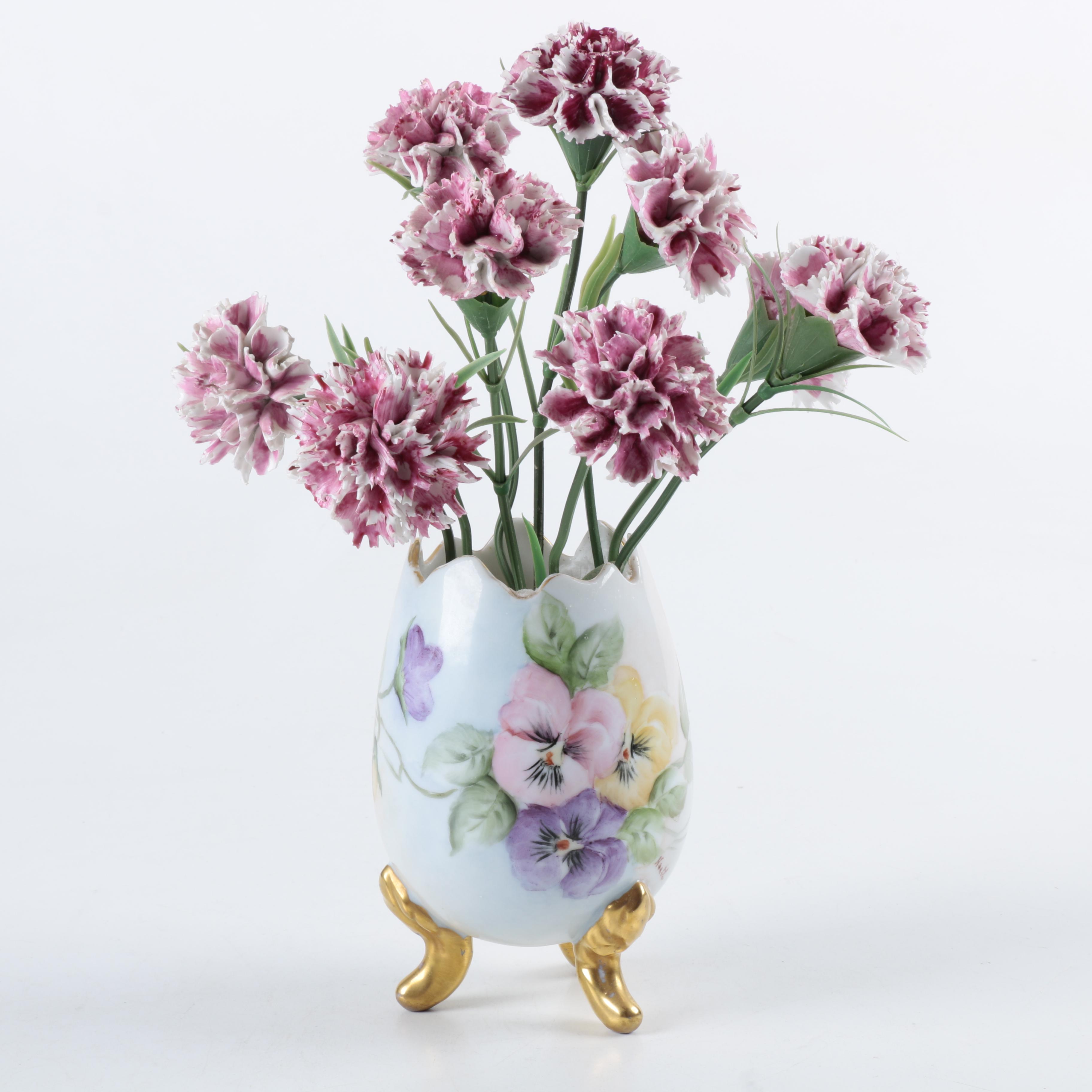 Porcelain Flowers and Vase