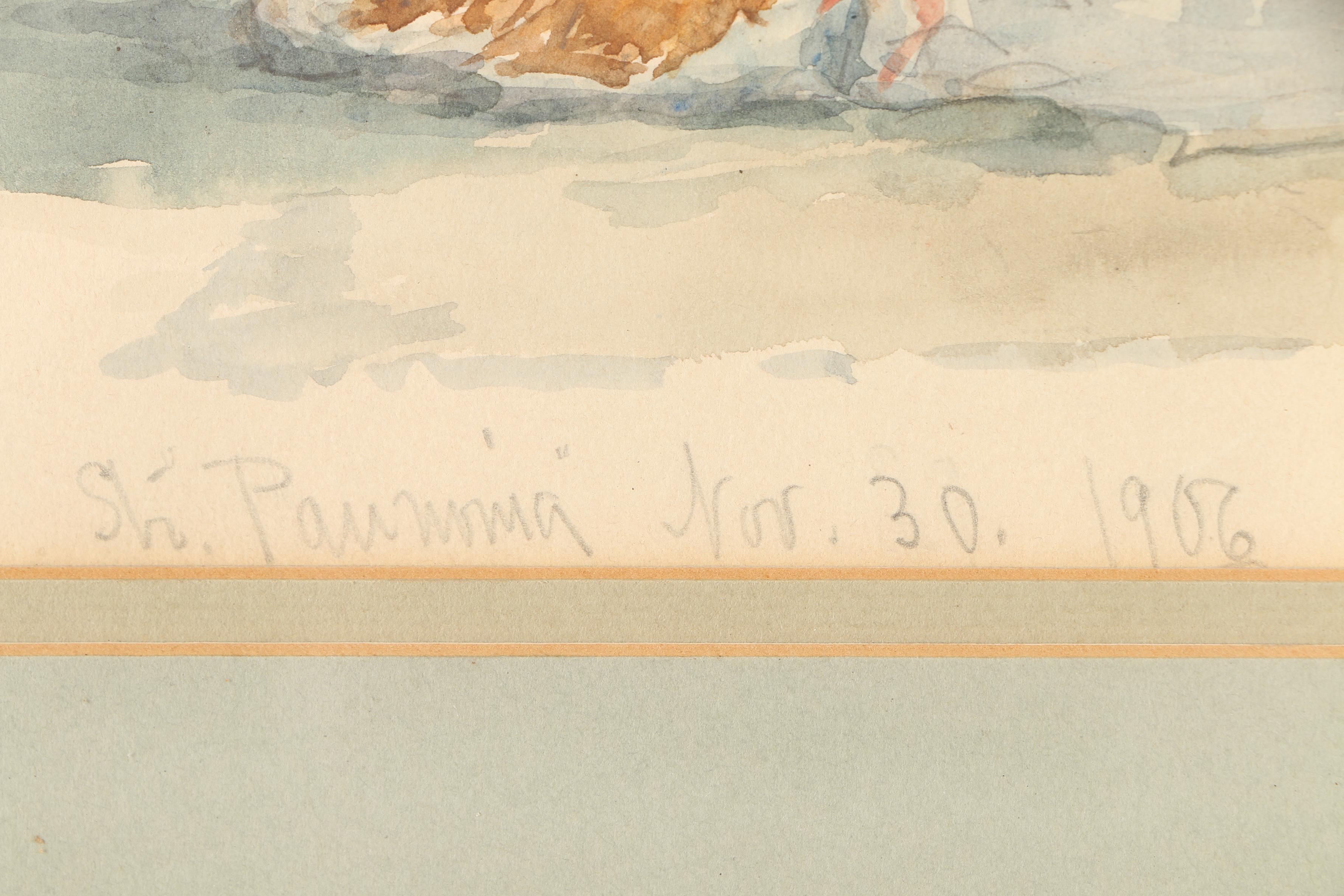 Double Sided Watercolors on Paper of Women and Child