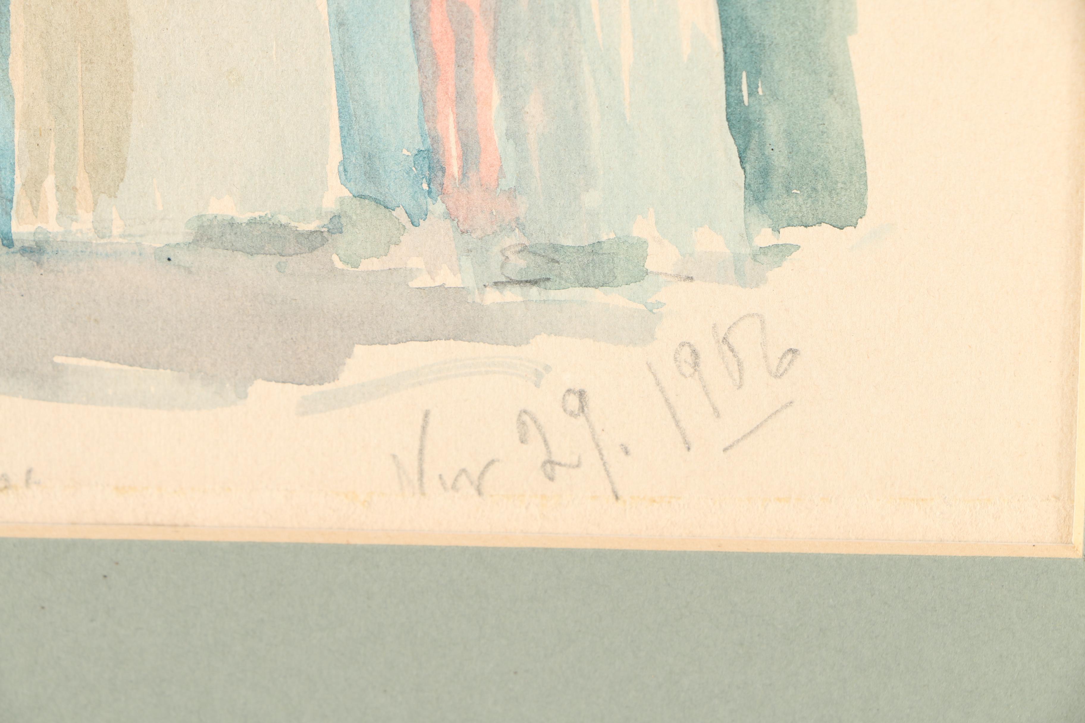 Double Sided Watercolors on Paper of Women and Child