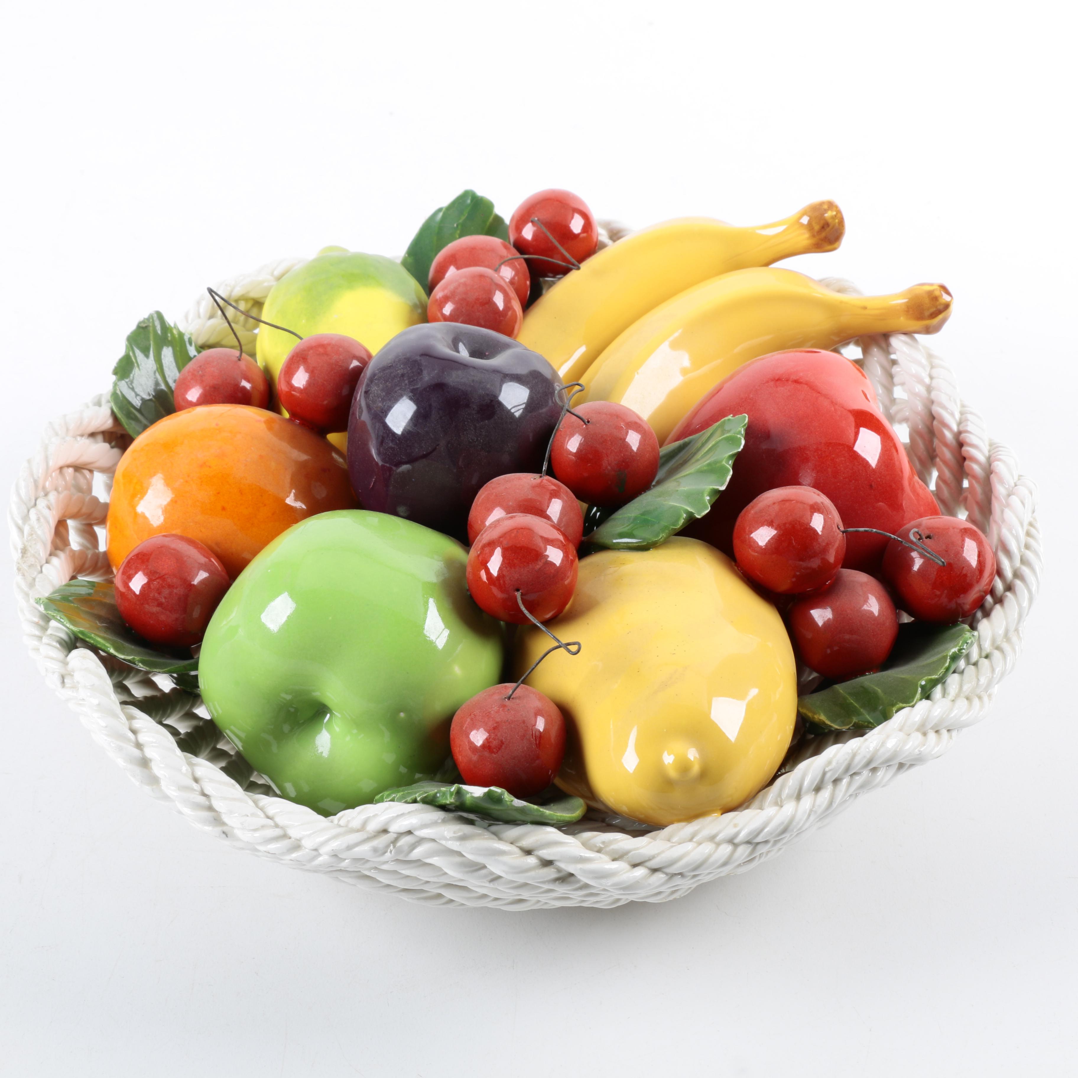 Italian Ceramic Fruit Basket