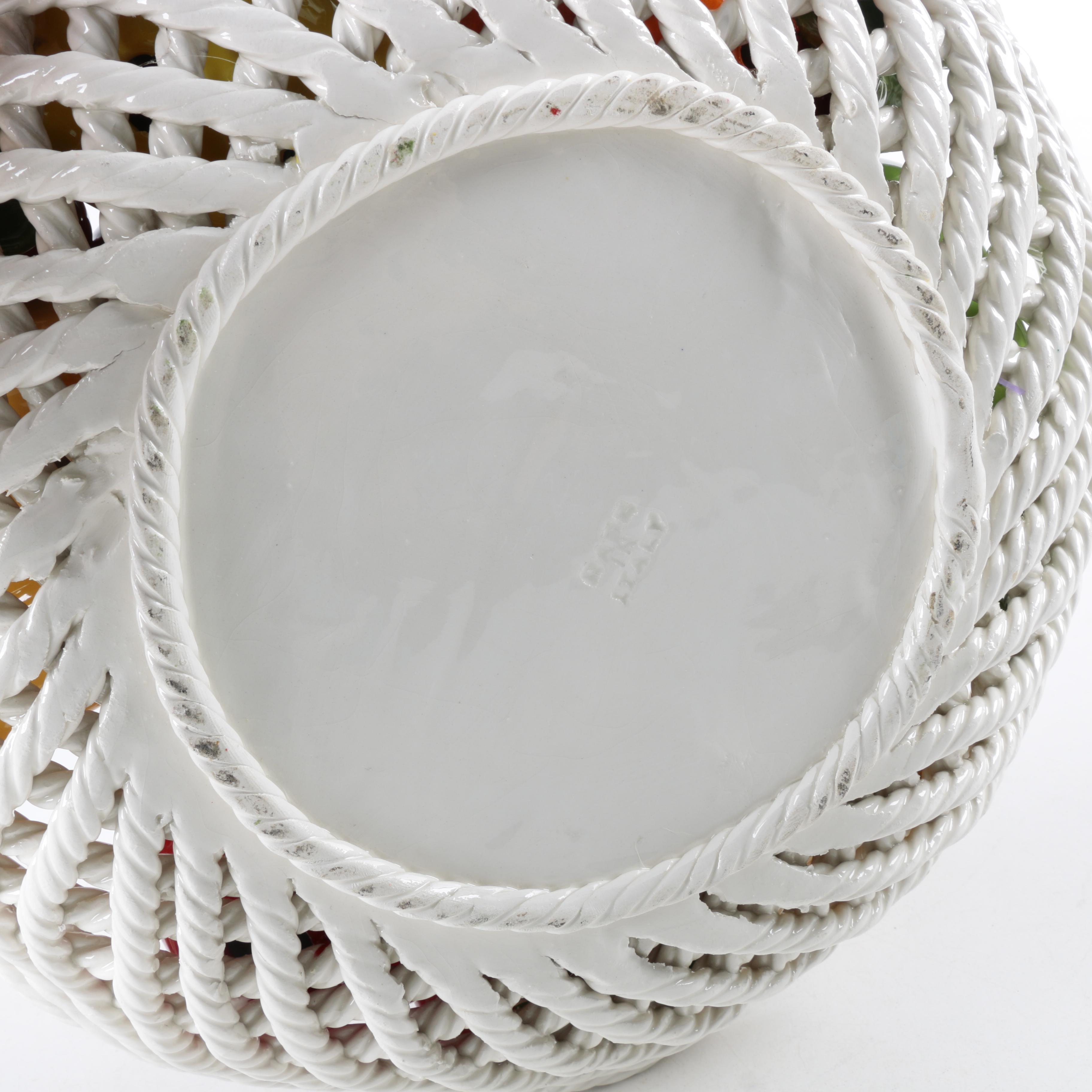 Italian Ceramic Fruit Basket