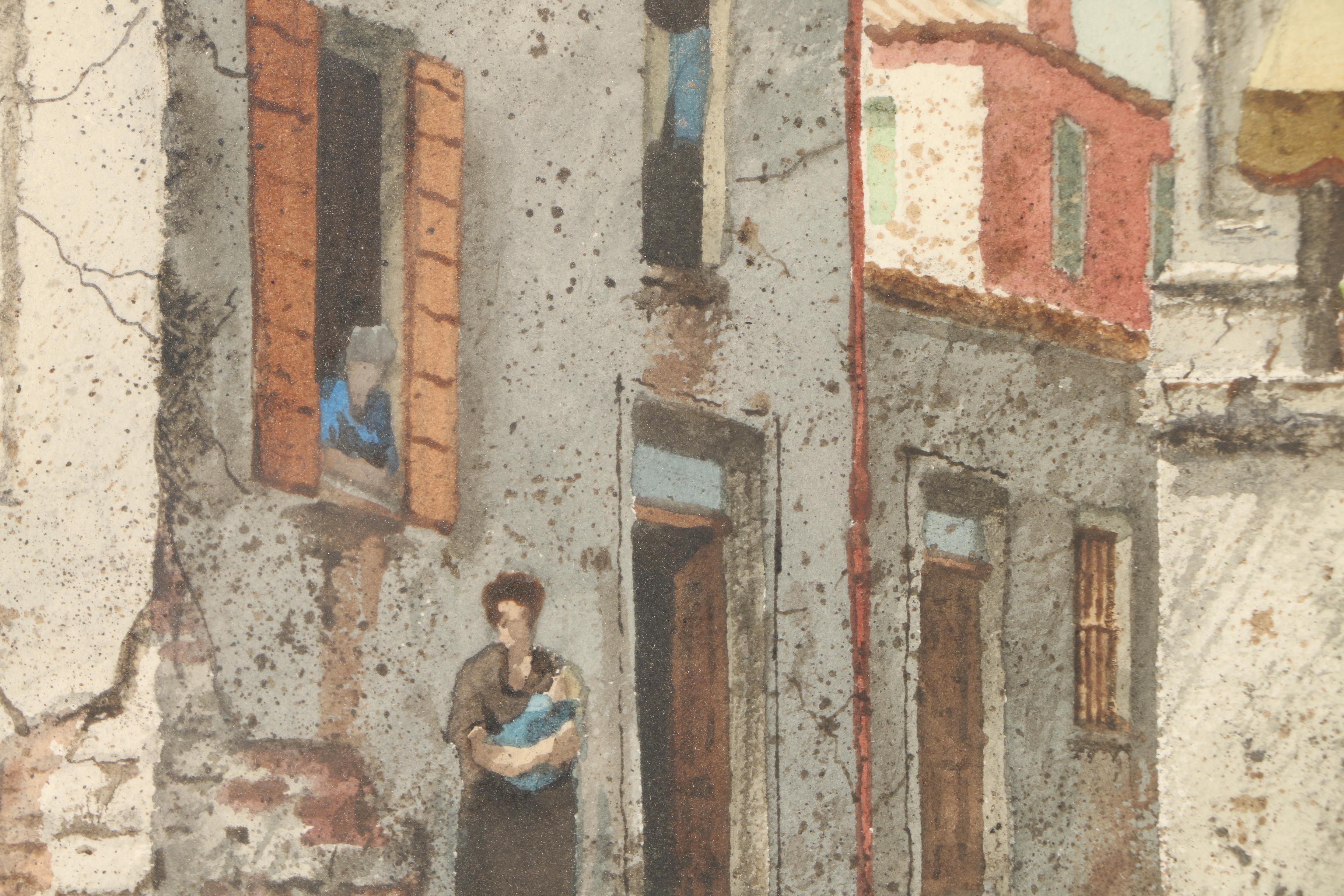 Henry Gasser Watercolor on Paperboard "Venetian Home"