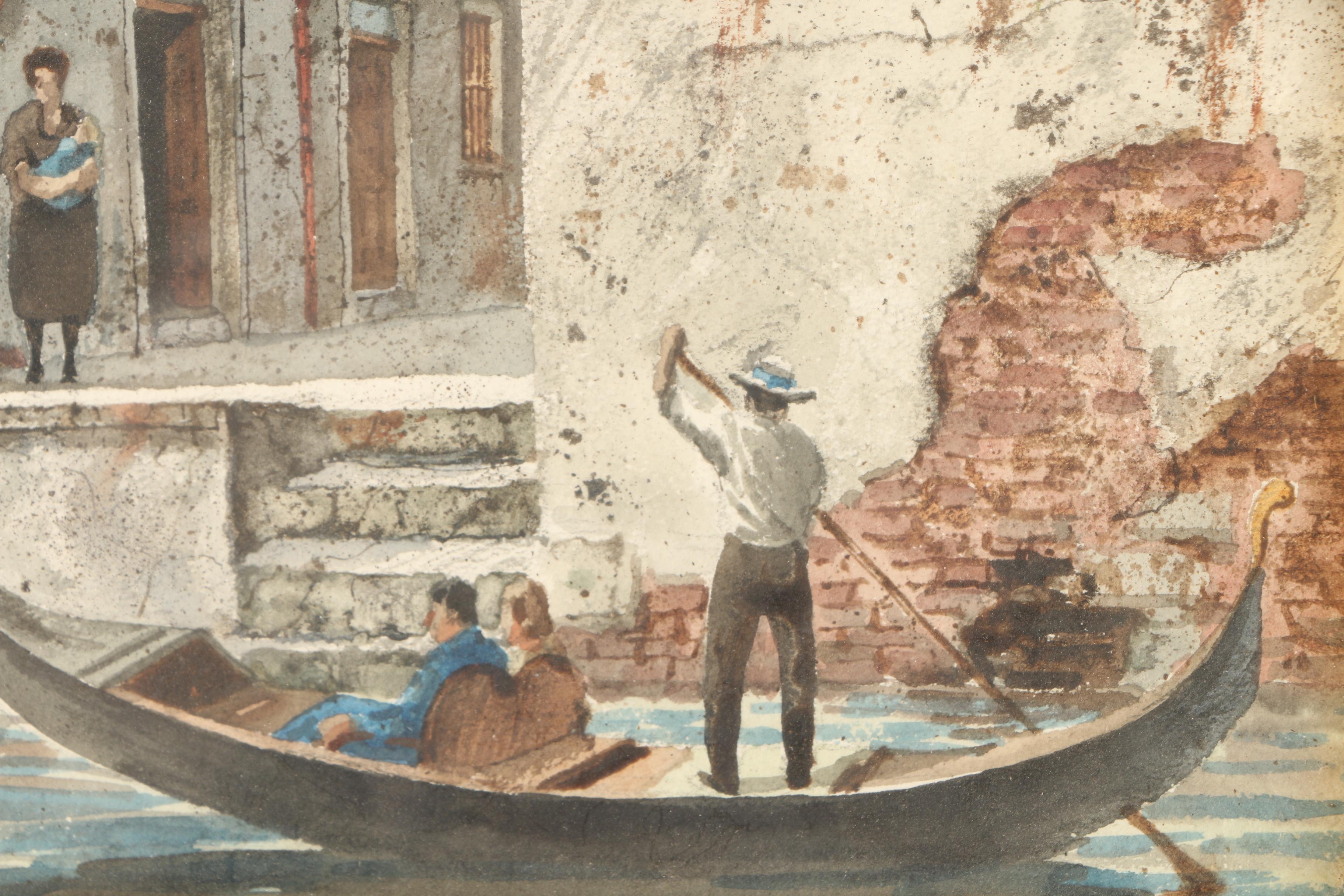 Henry Gasser Watercolor on Paperboard "Venetian Home"