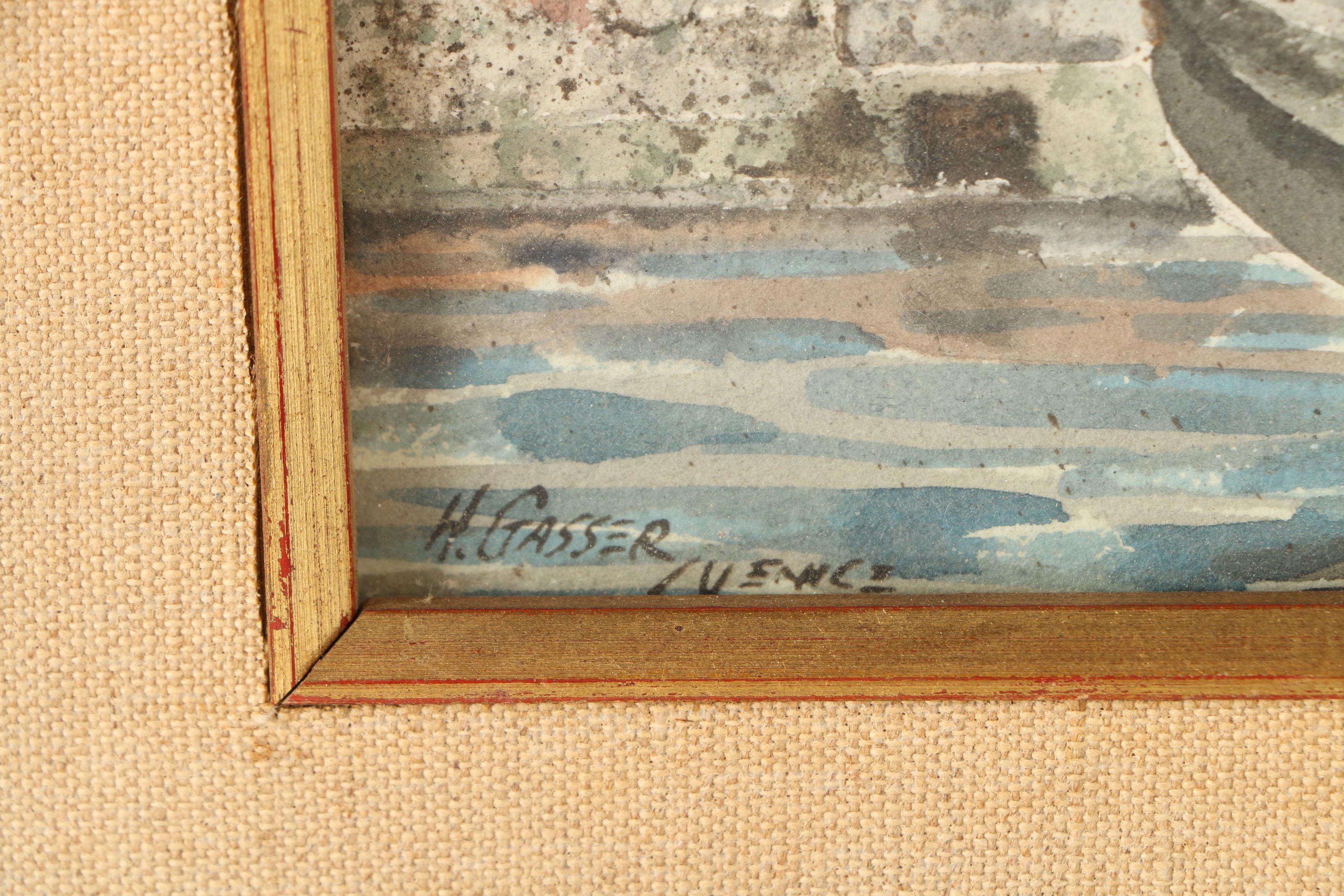 Henry Gasser Watercolor on Paperboard "Venetian Home"