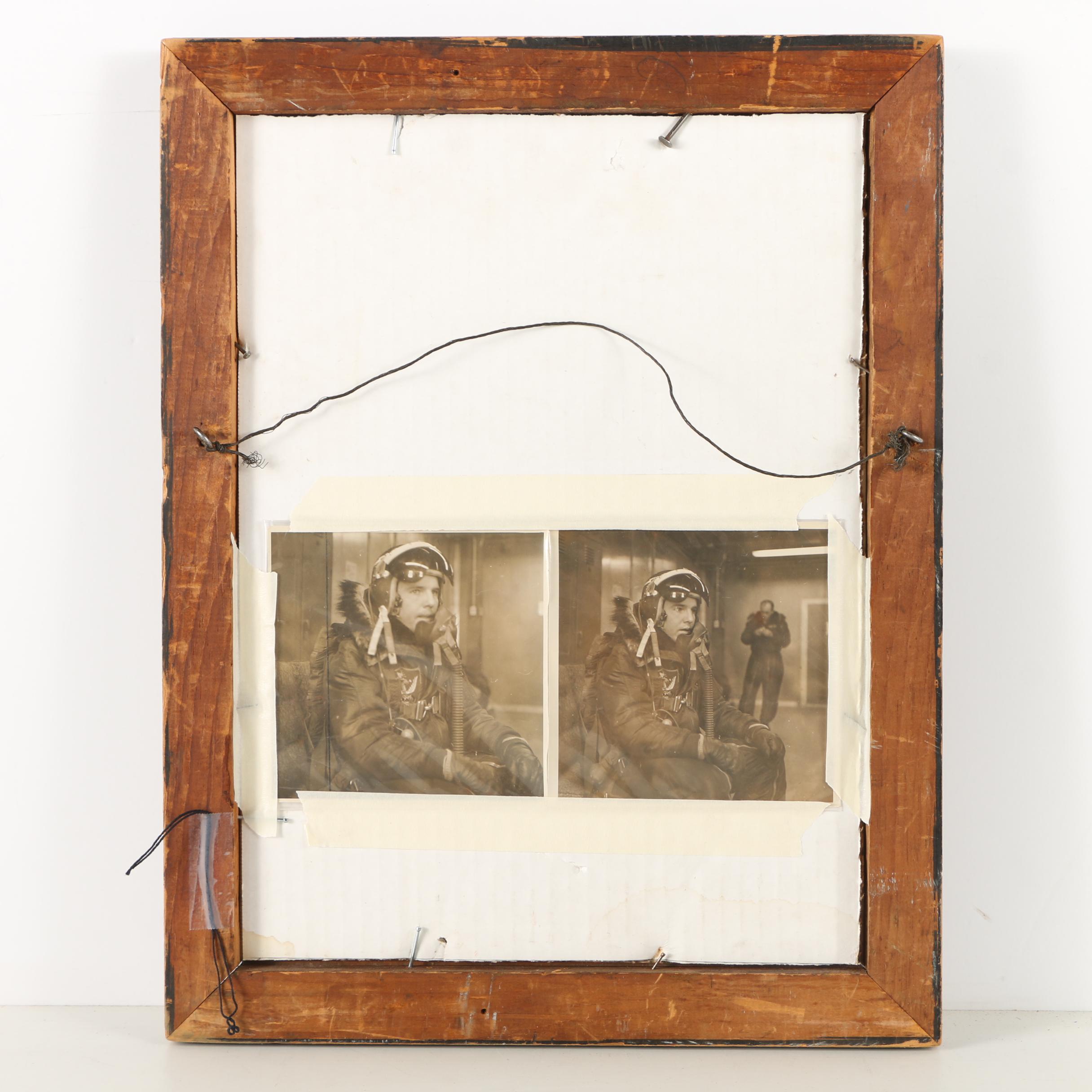 Ken Fagg Gouache Portrait of a U.S. Air Force Pilot with Reference Photos