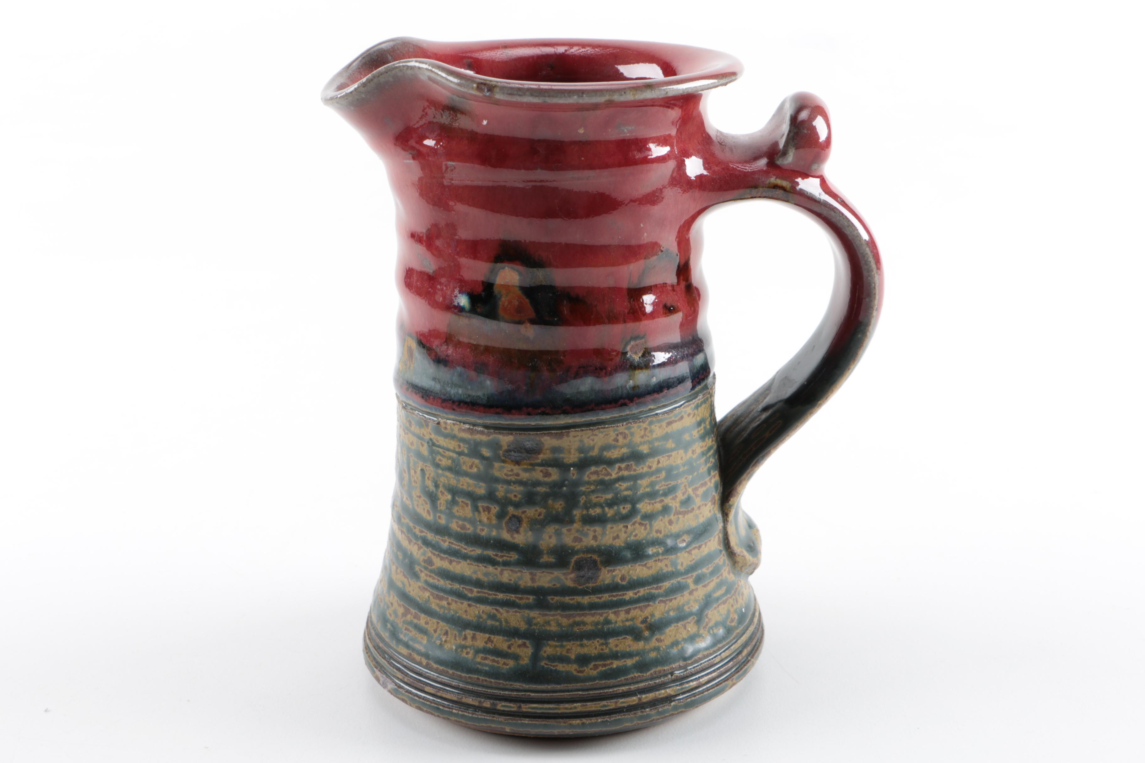 Stoneware Pitcher and Mugs