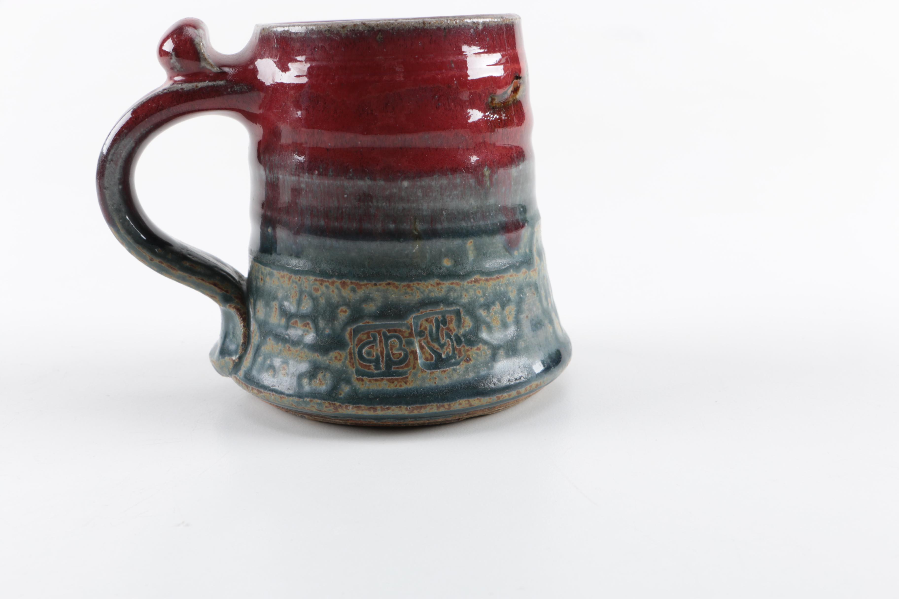 Stoneware Pitcher and Mugs