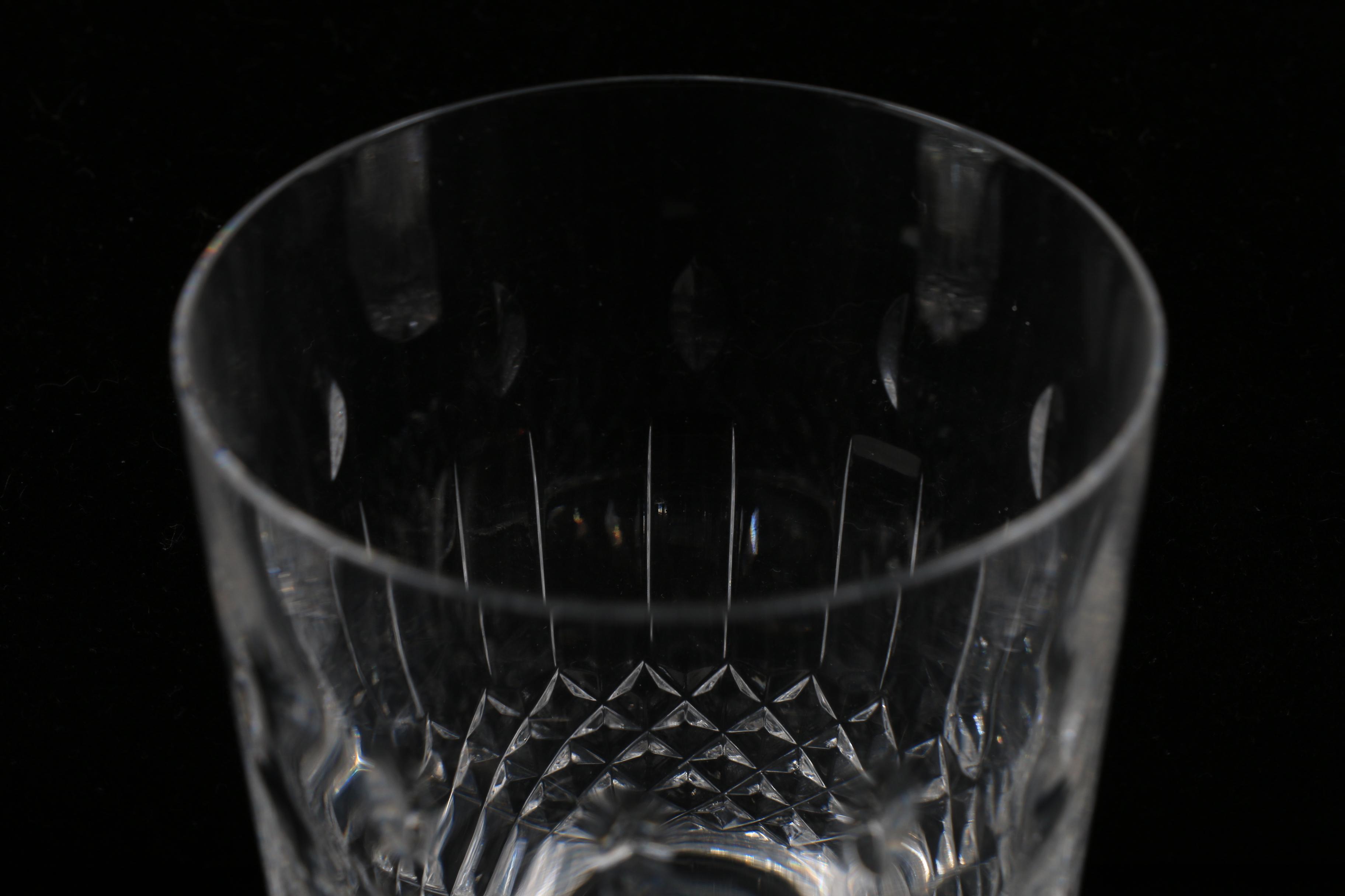 Six Waterford "Happy Birthday" Crystal Double Old Fashioned Tumblers