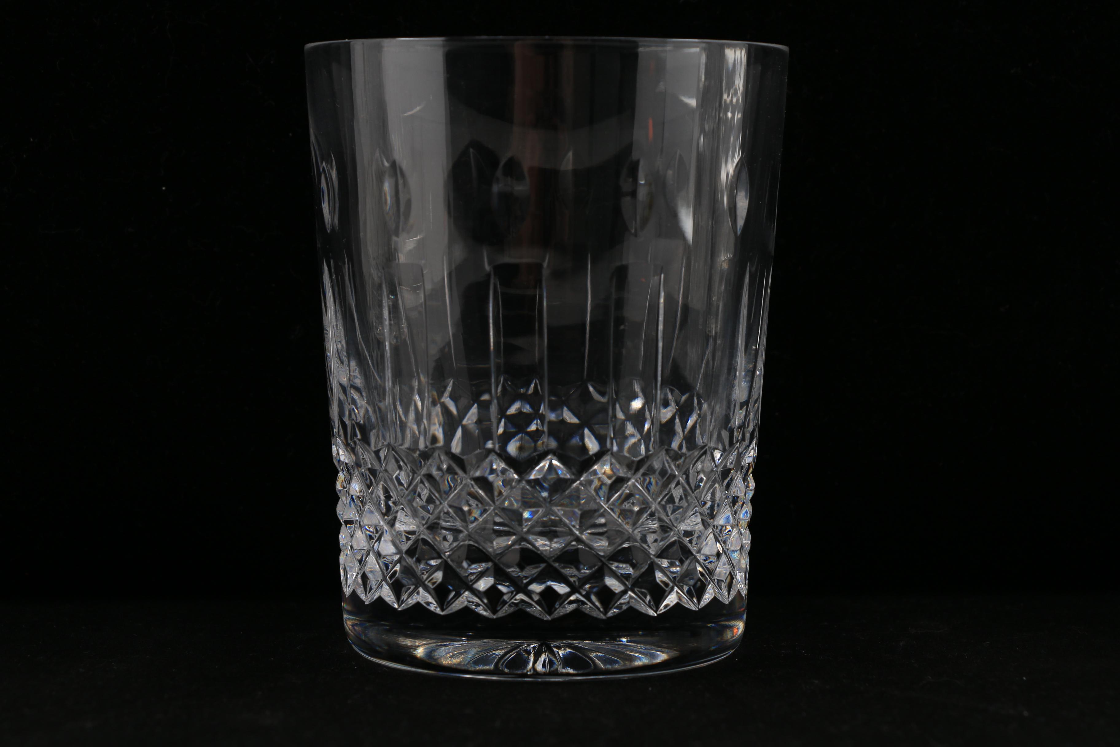 Six Waterford "Happy Birthday" Crystal Double Old Fashioned Tumblers