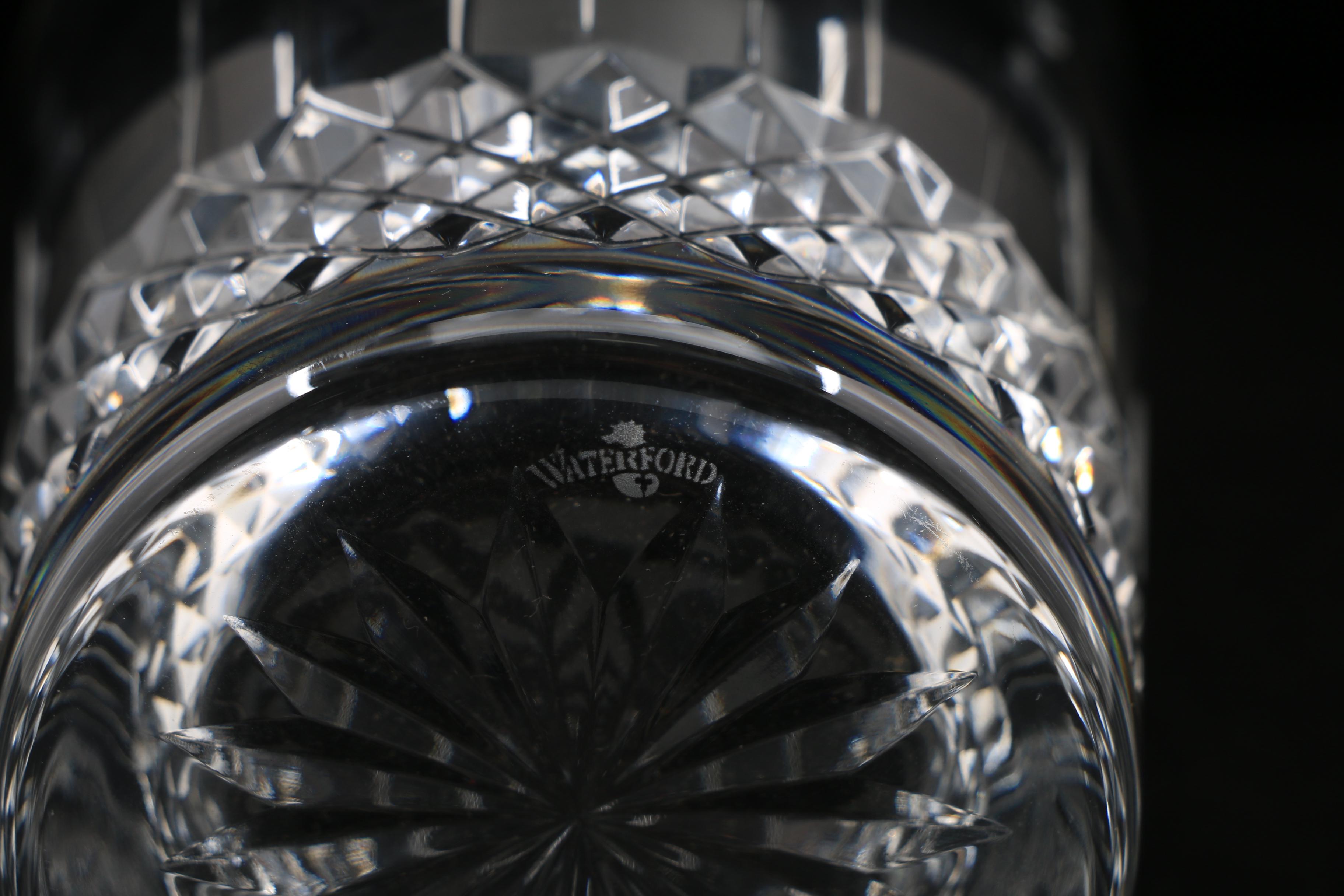 Six Waterford "Happy Birthday" Crystal Double Old Fashioned Tumblers