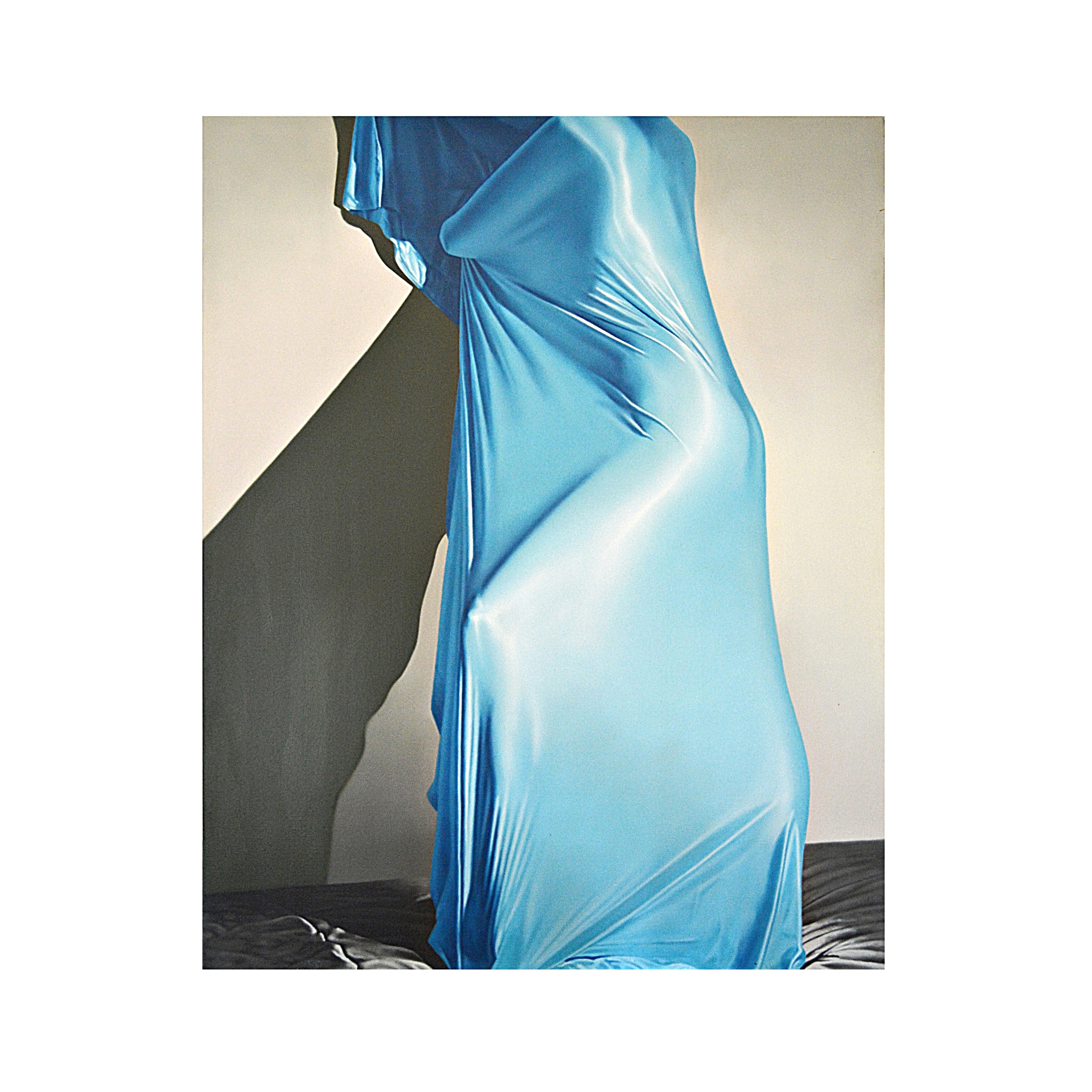 John P. Stewart Airbrush Acrylic on Canvas Titled "Satin Blue-Standing"