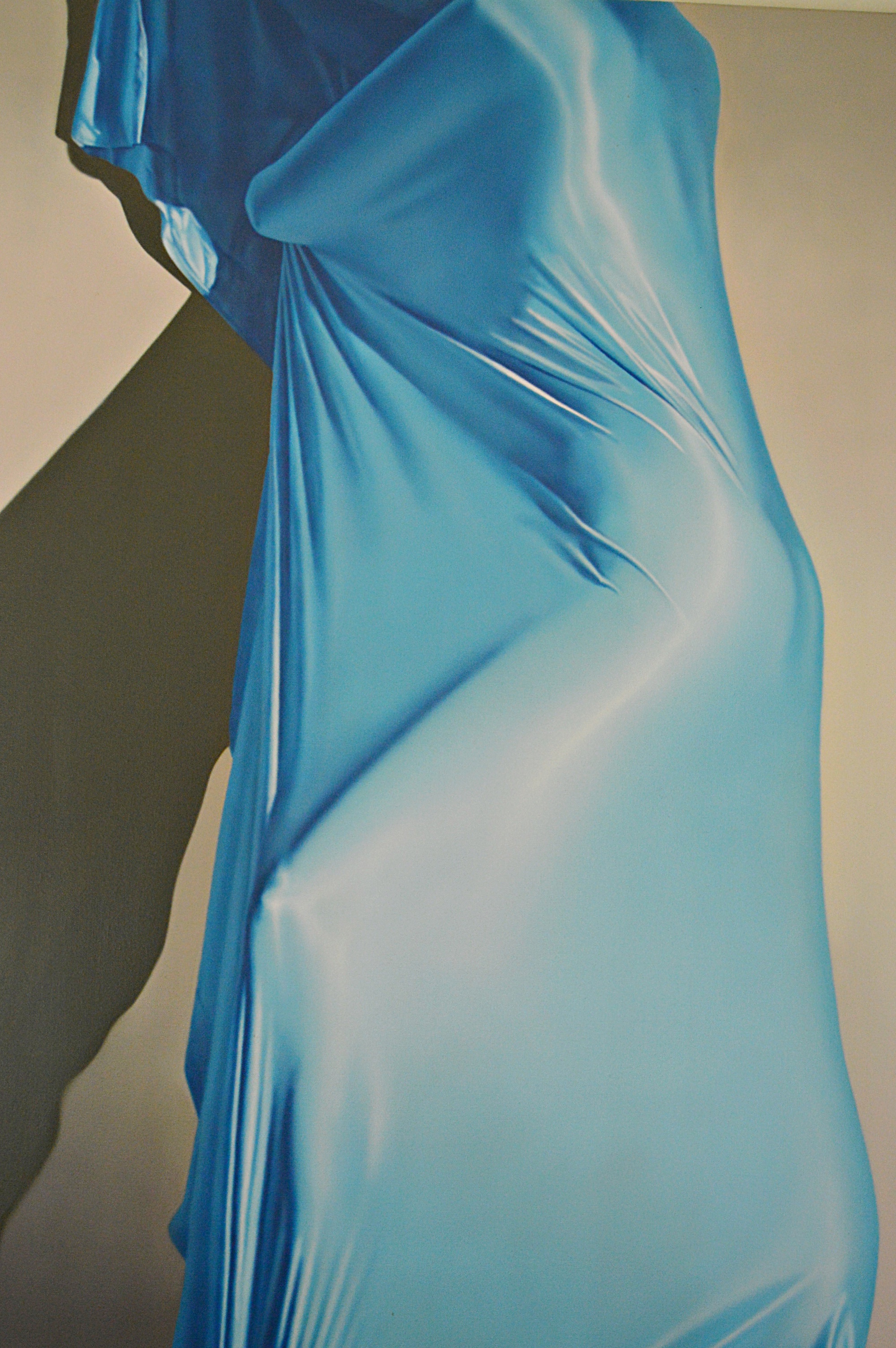 John P. Stewart Airbrush Acrylic on Canvas Titled "Satin Blue-Standing"