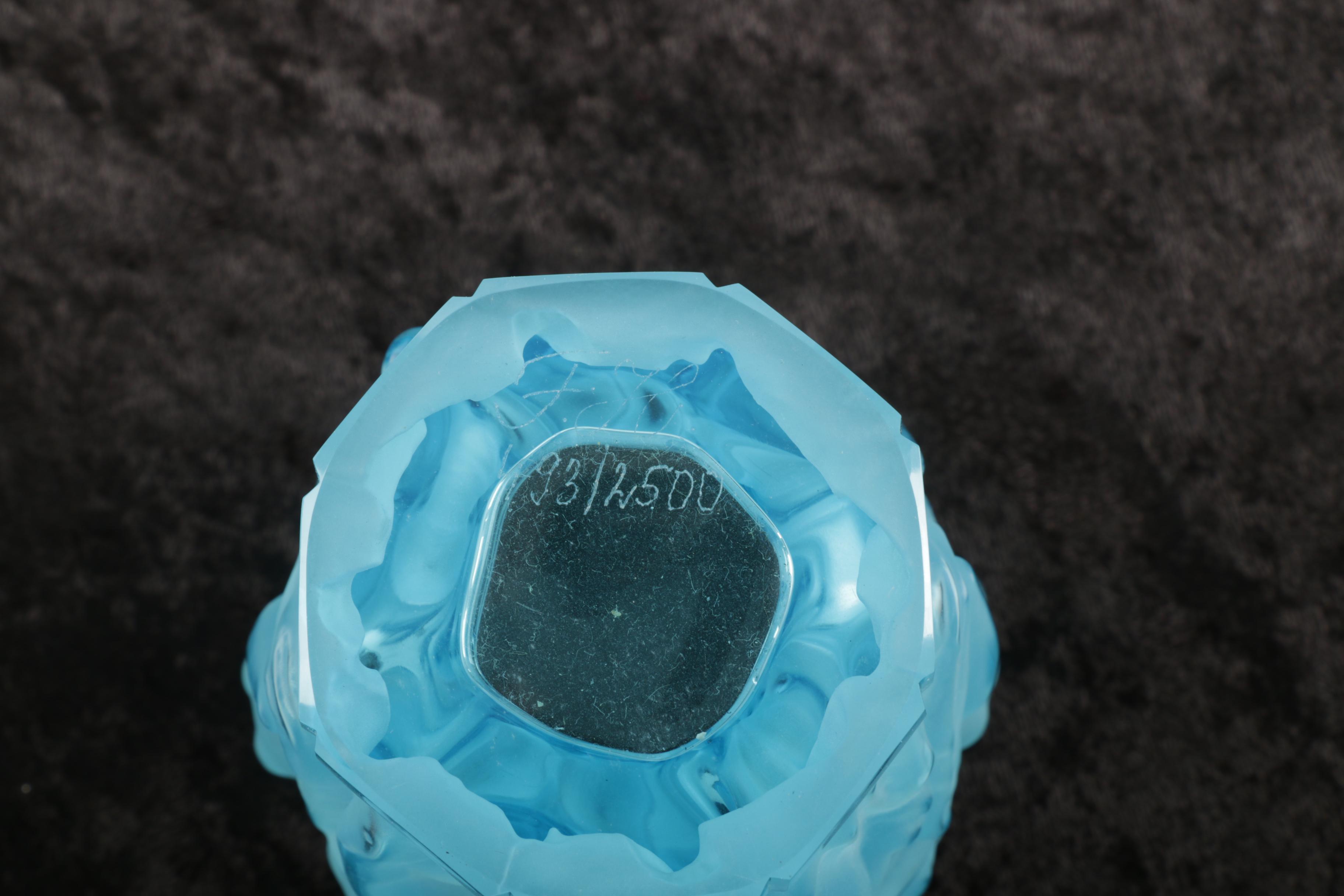 Limited Edition Frantisek Halama Czechoslovakian Frosted Crystal Vase