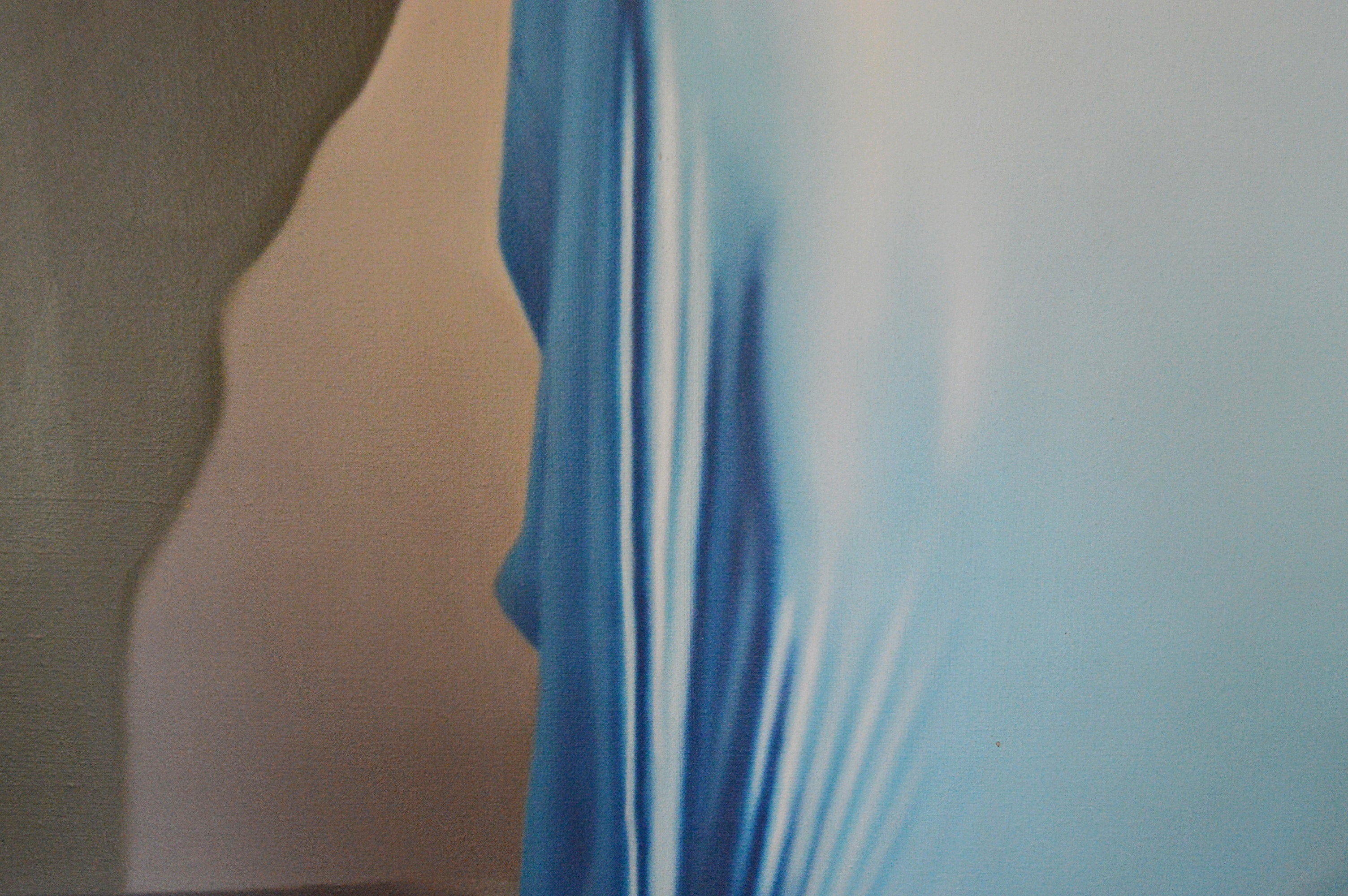 John P. Stewart Airbrush Acrylic on Canvas Titled "Satin Blue-Standing"