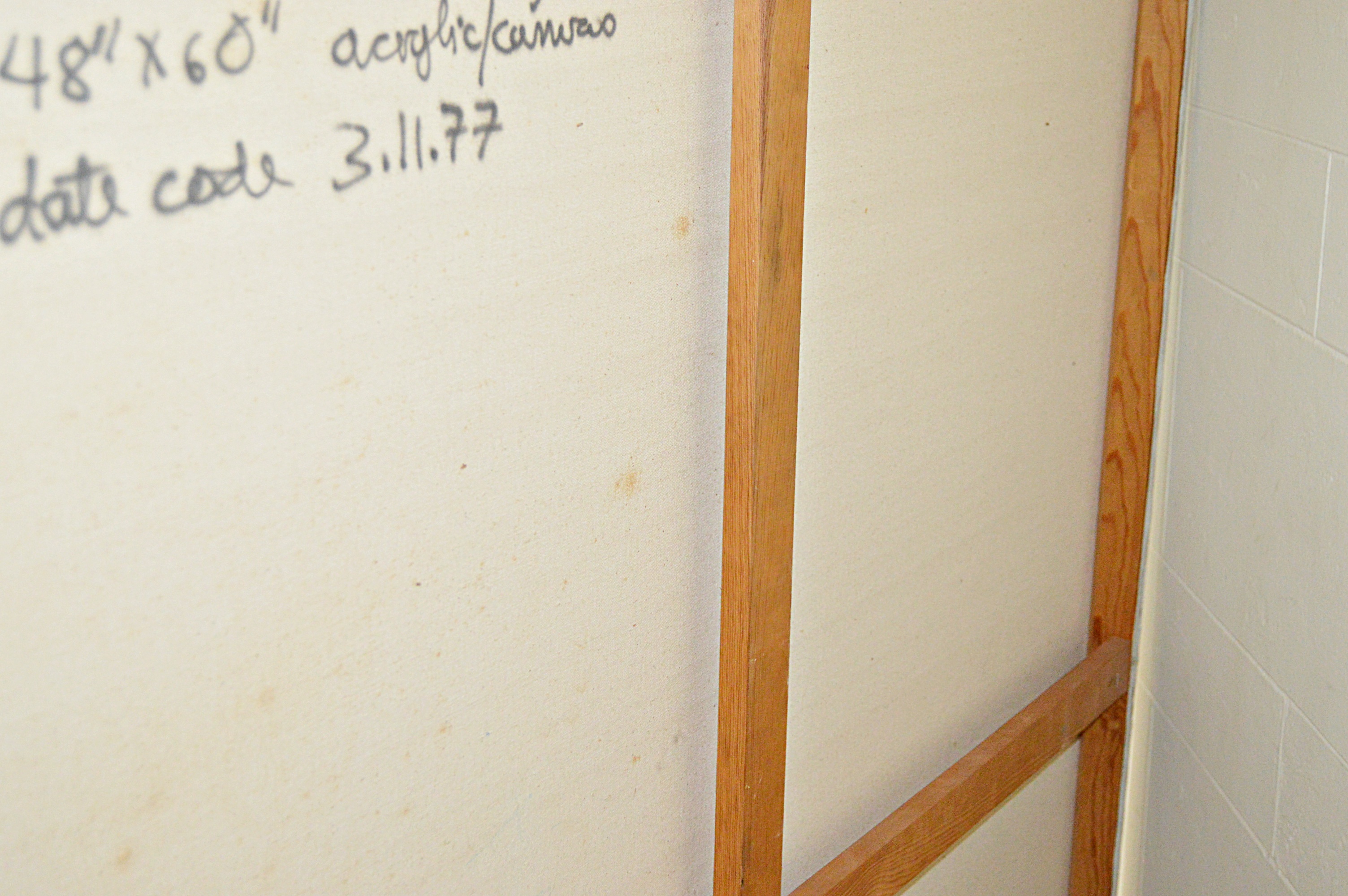 John P. Stewart Airbrush Acrylic on Canvas Titled "Satin Blue-Standing"