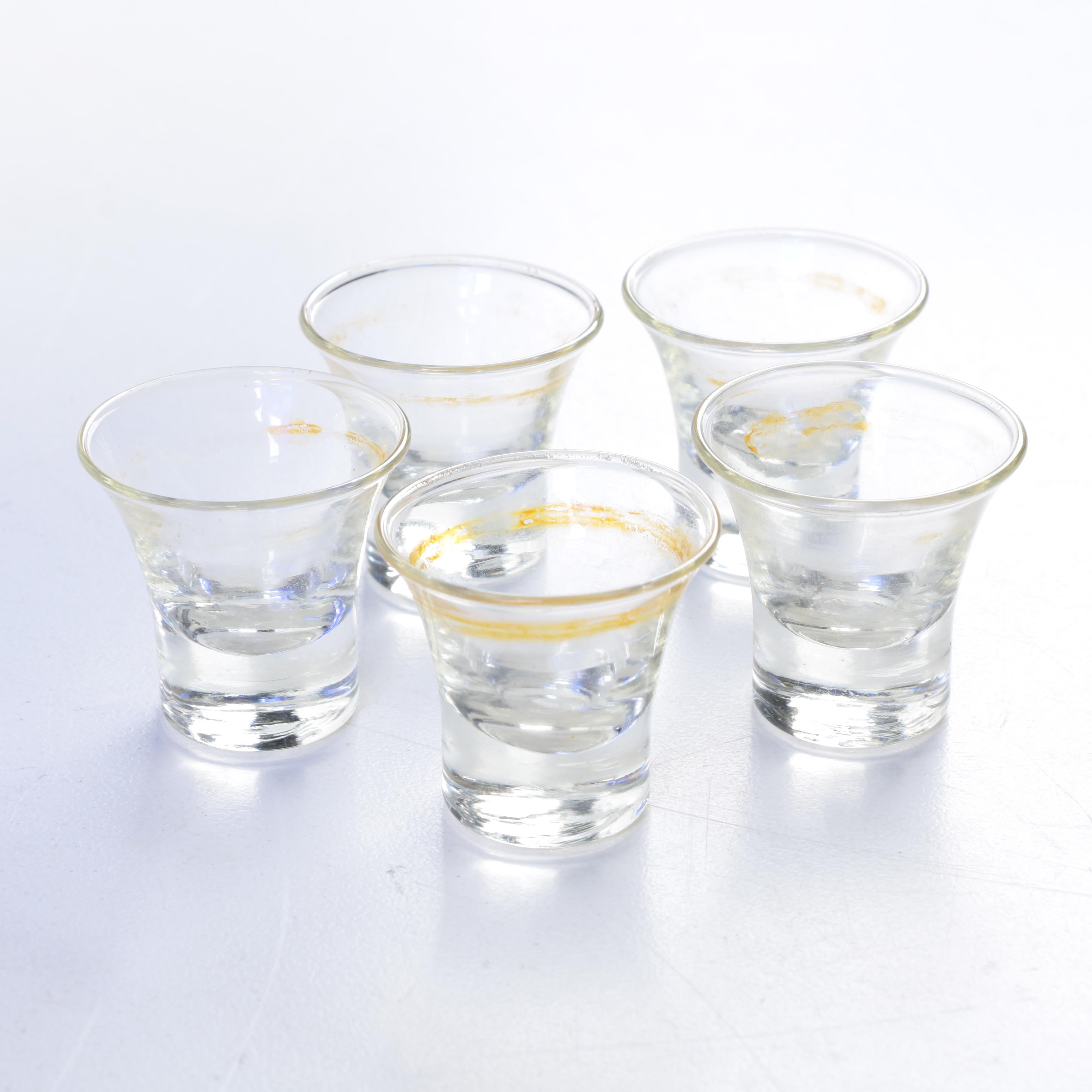 Antique Bohemian Cobalt Blue Glass Egg Shaped Liquor Set