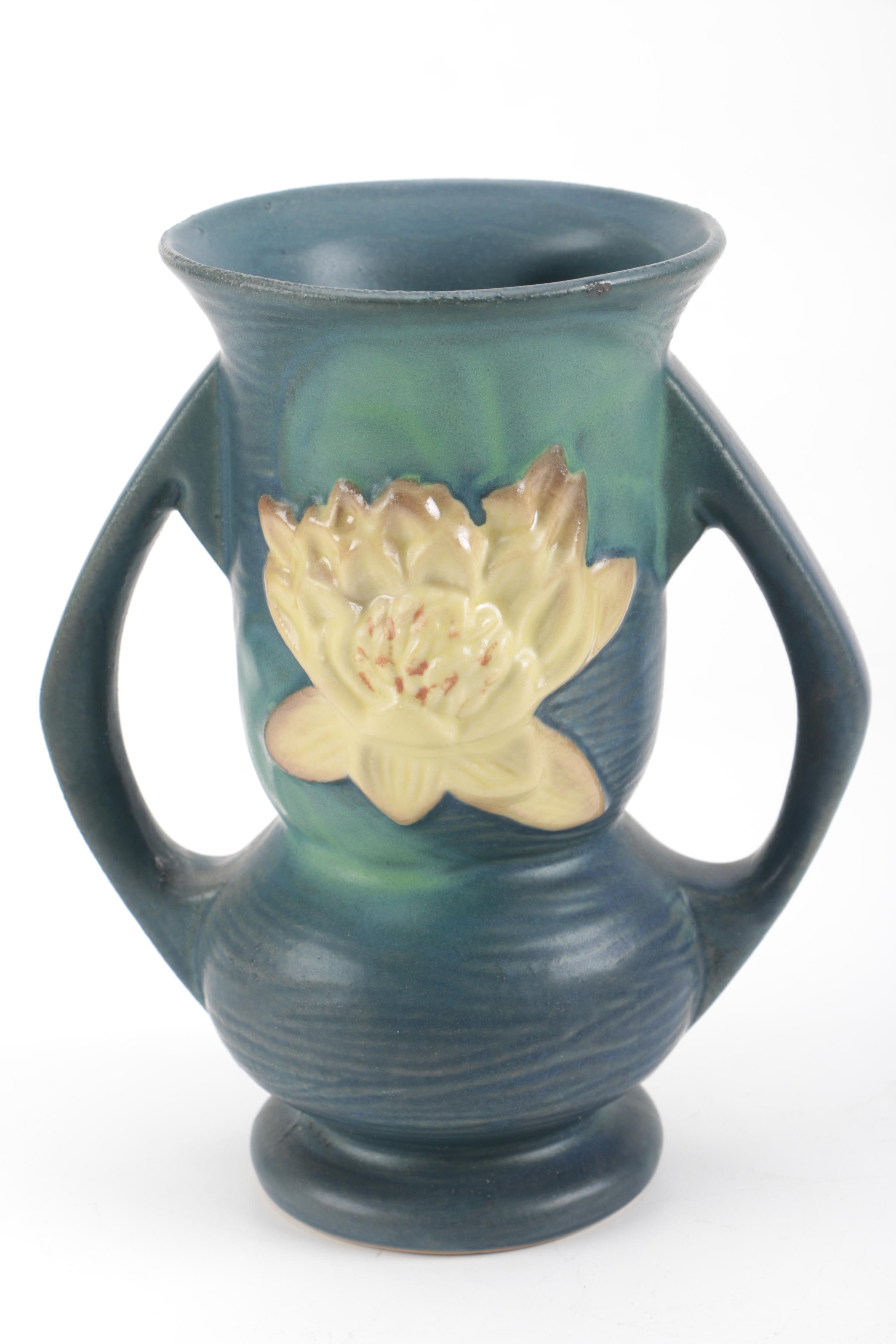Reproduction Chinese Roseville Vase "Water Lily" Pattern