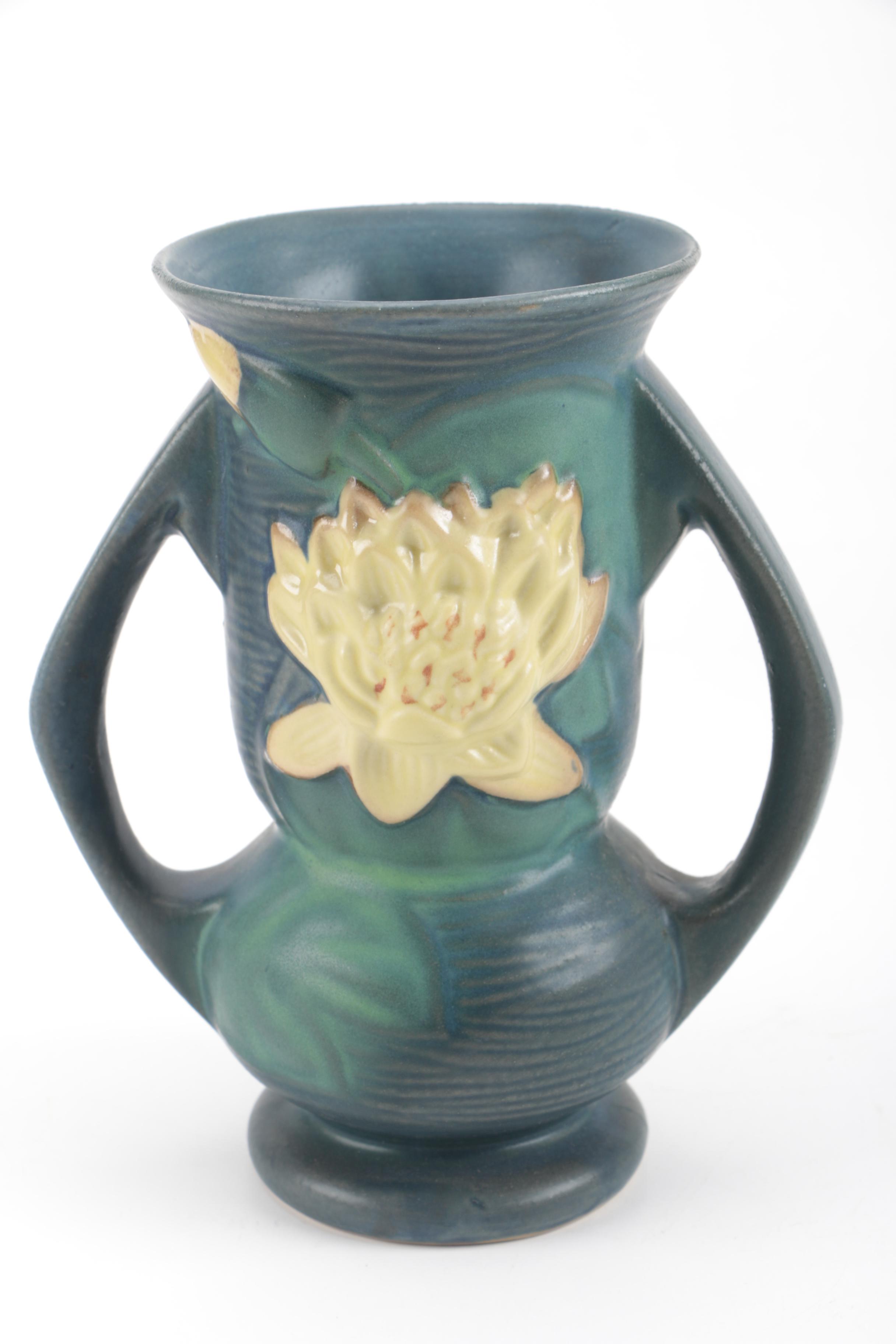 Reproduction Chinese Roseville Vase "Water Lily" Pattern