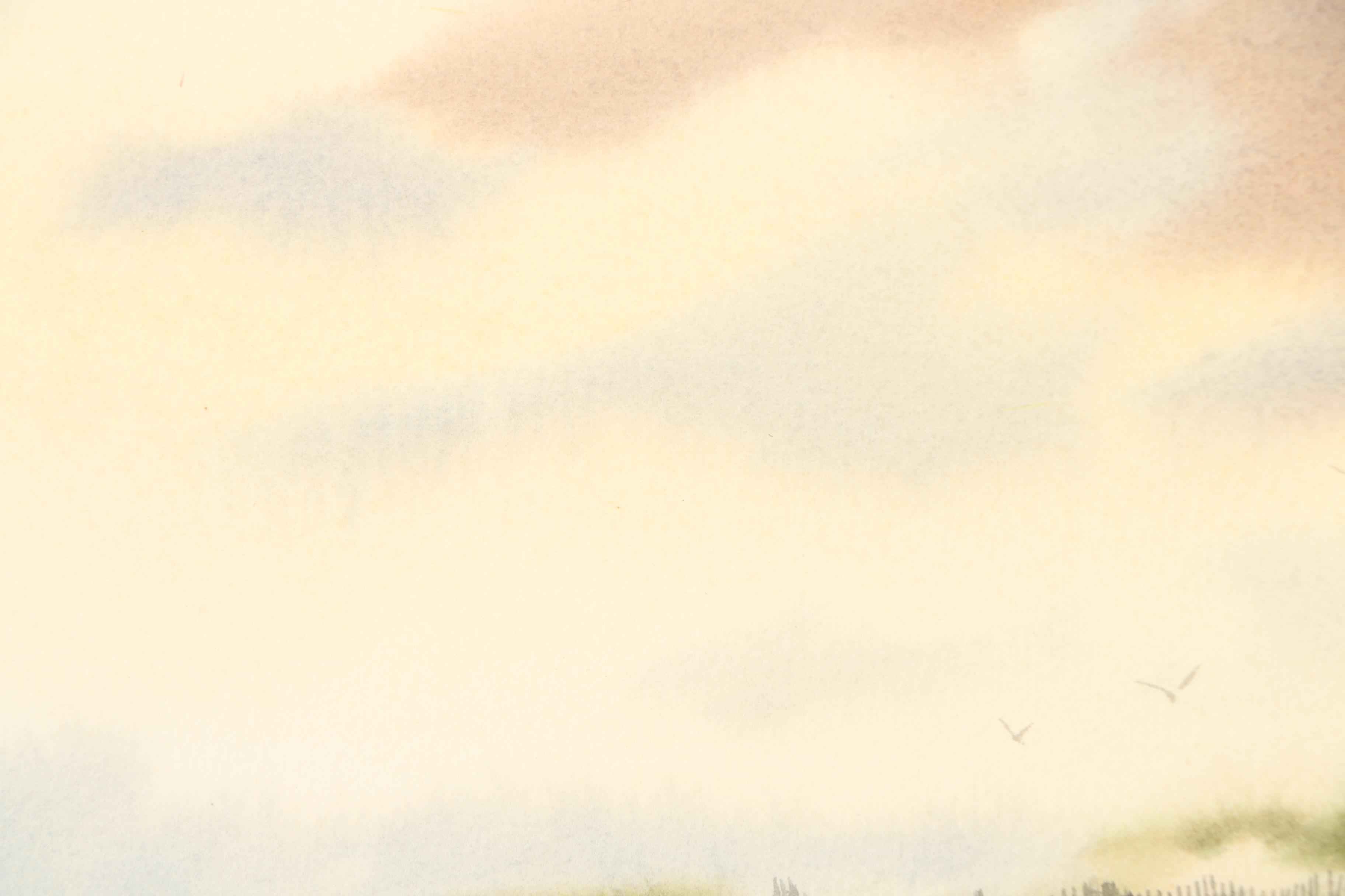 Keith Hoffman Watercolor on Paper "Beach Walkers"