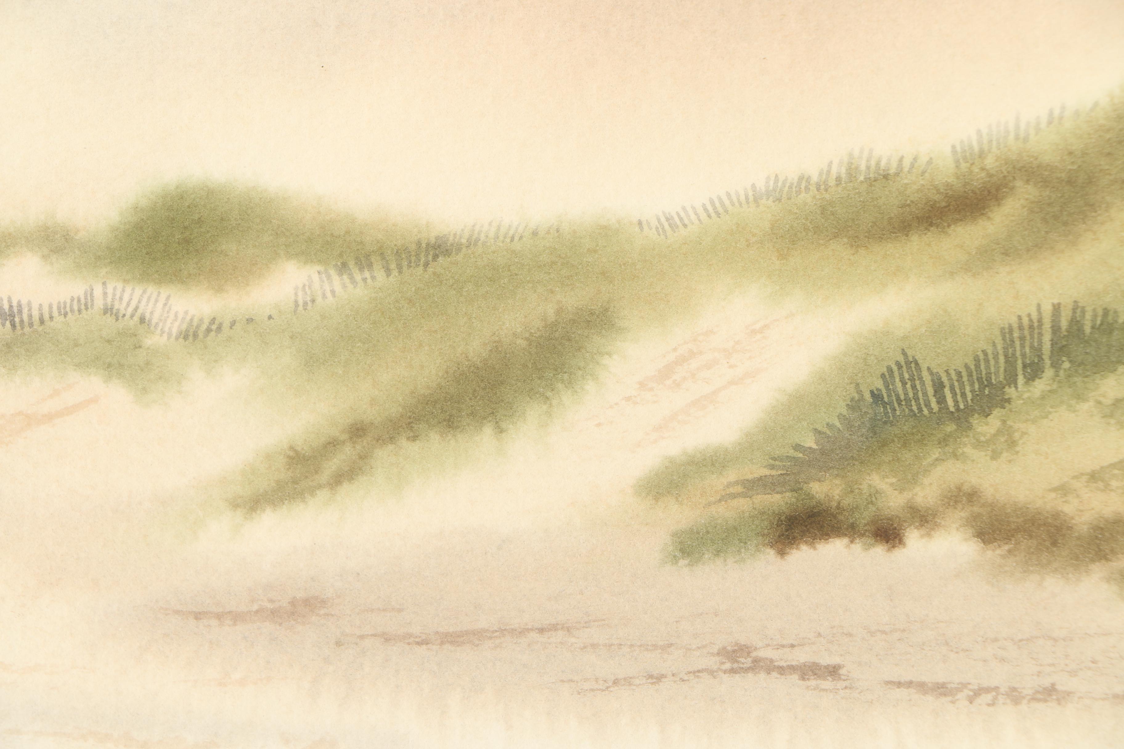 Keith Hoffman Watercolor on Paper "Beach Walkers"