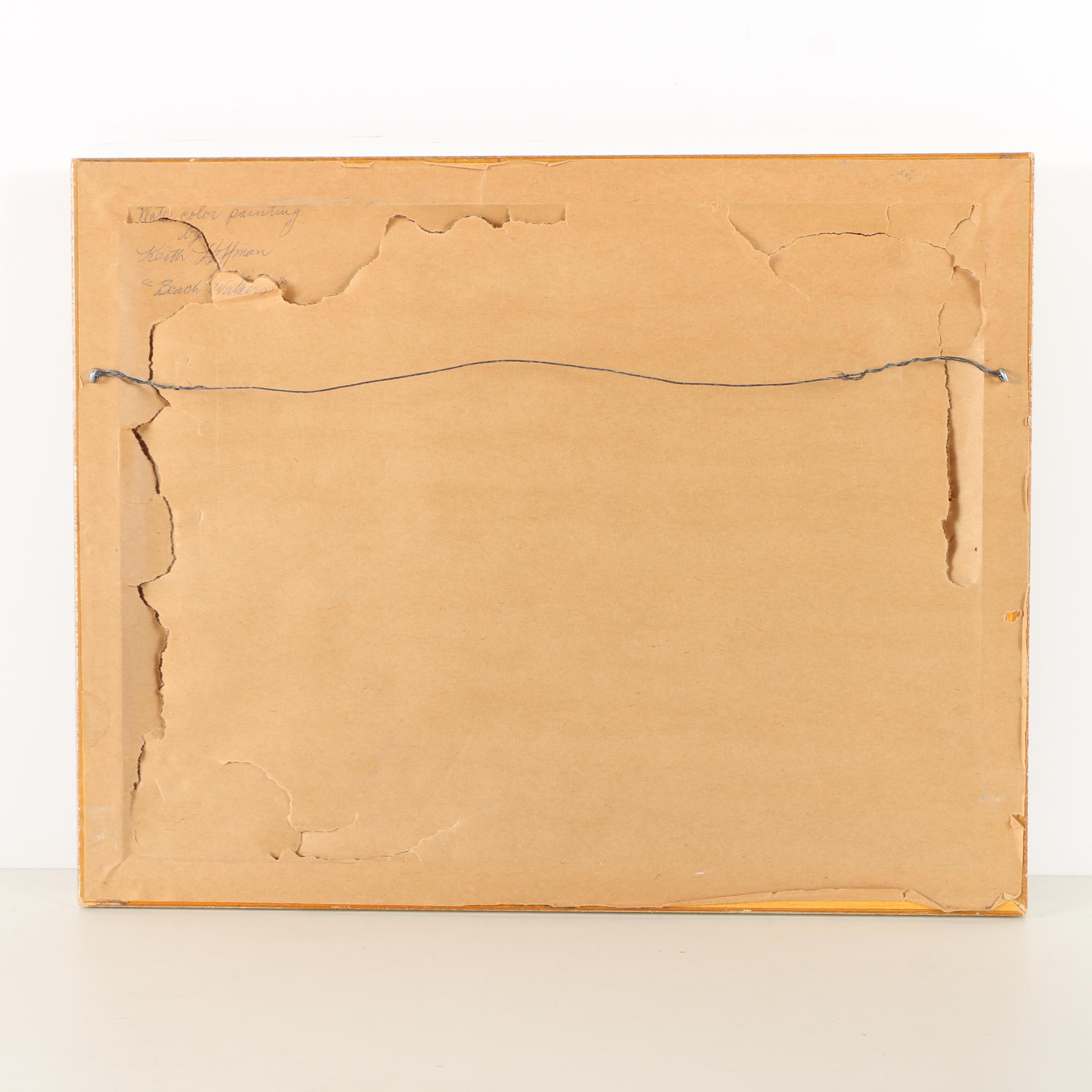 Keith Hoffman Watercolor on Paper "Beach Walkers"