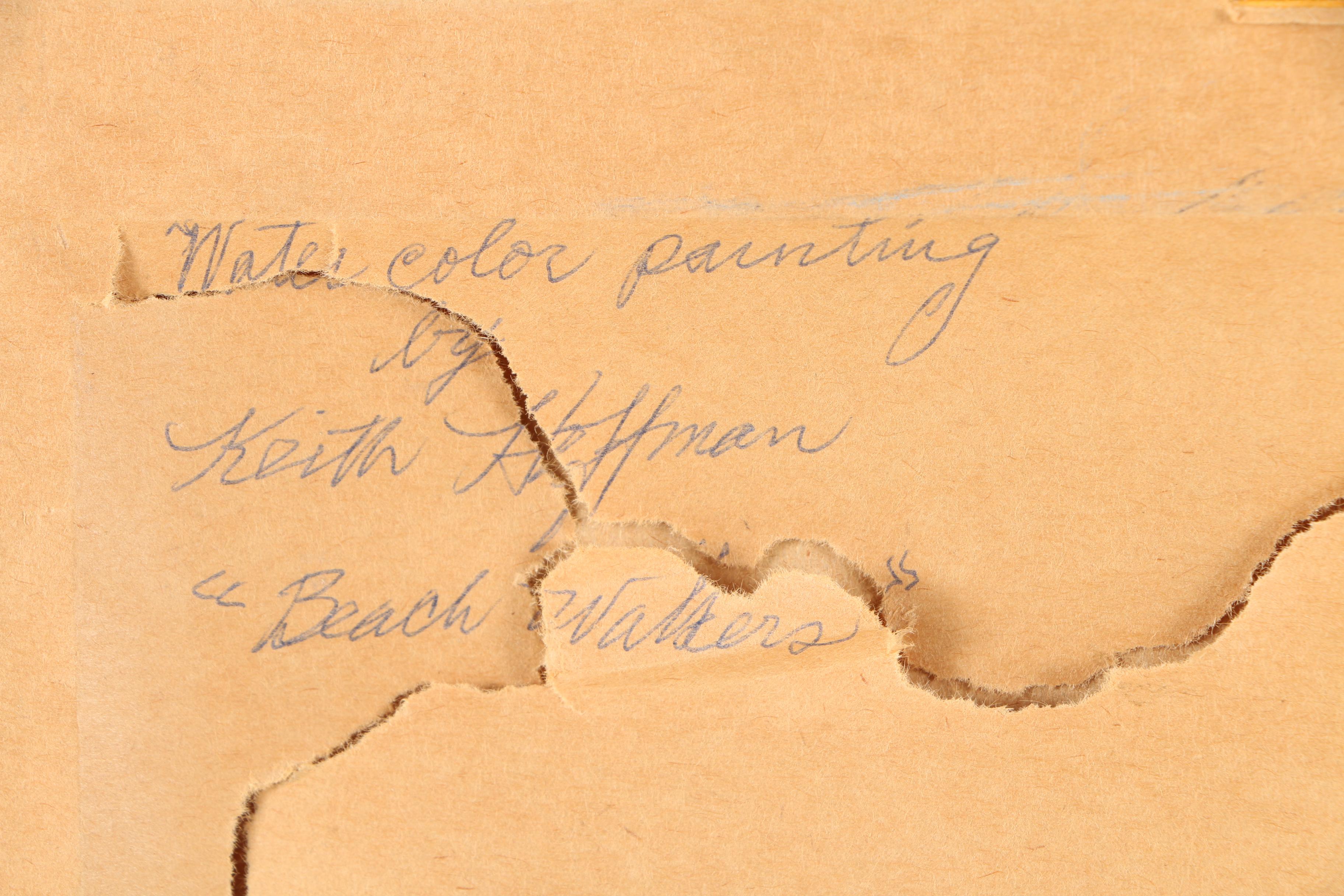 Keith Hoffman Watercolor on Paper "Beach Walkers"