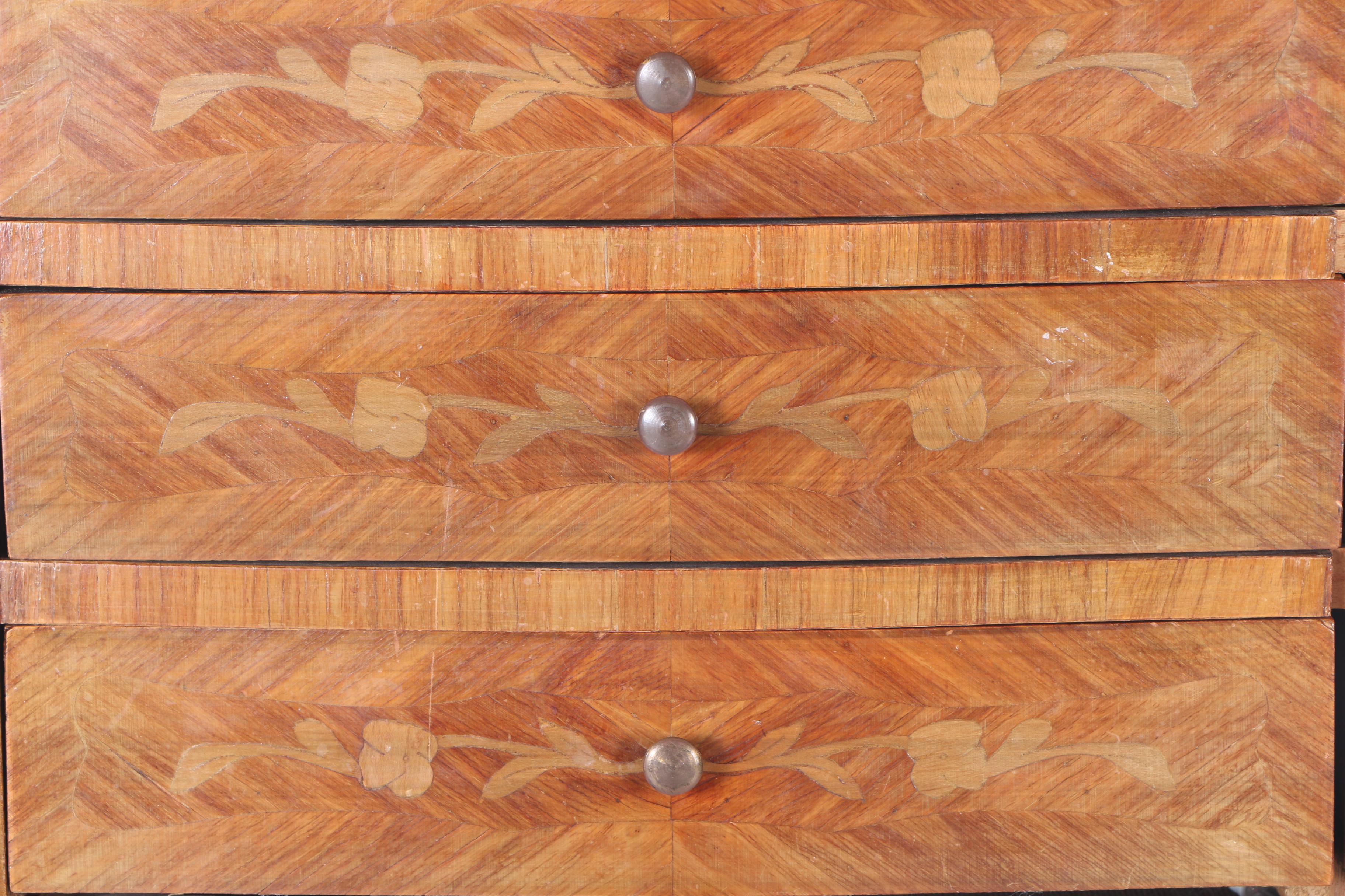 Vintage Louis XV Style Marquetry Side Table