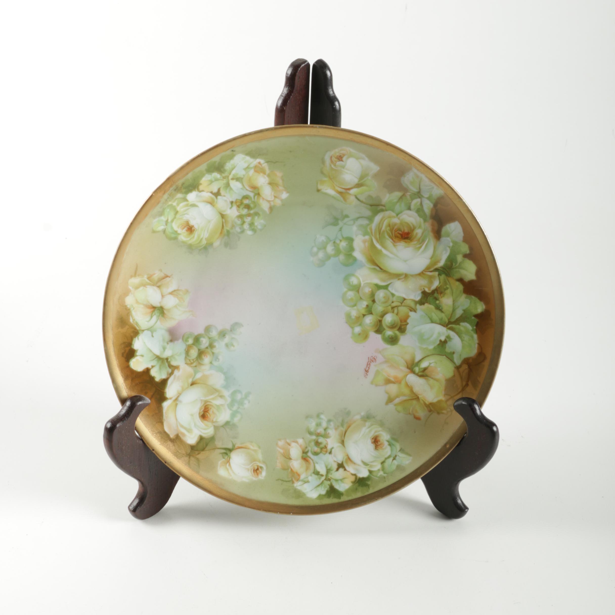 Oscar & Edgar Gutherz Hand Painted Royal Austria Porcelain Plate