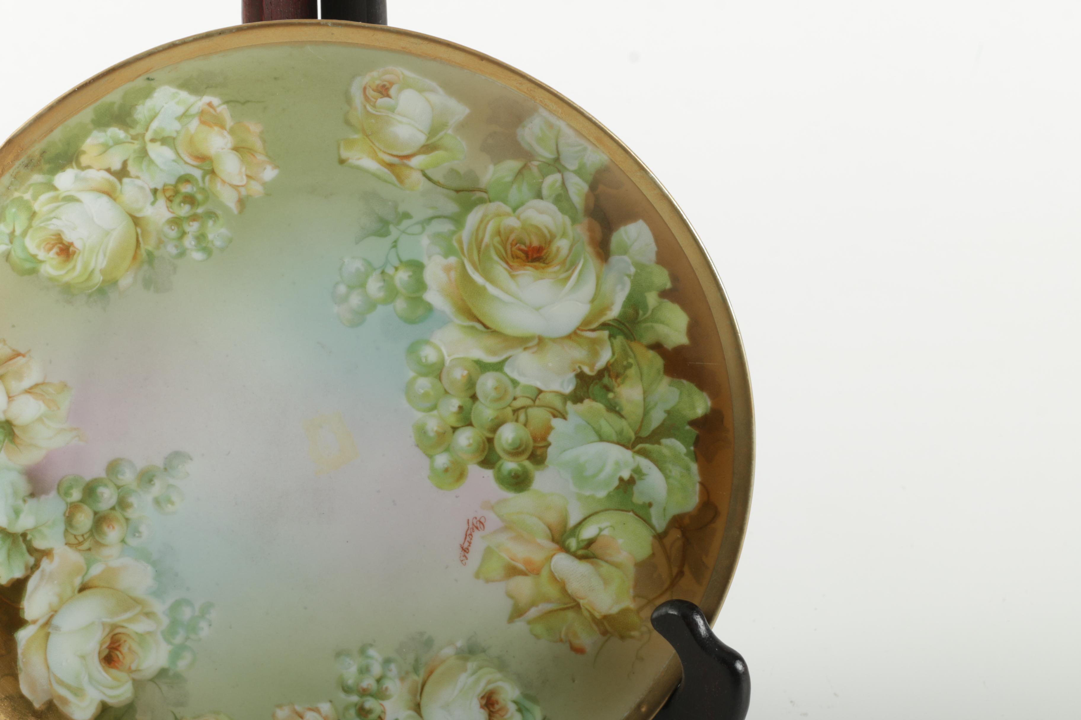 Oscar & Edgar Gutherz Hand Painted Royal Austria Porcelain Plate