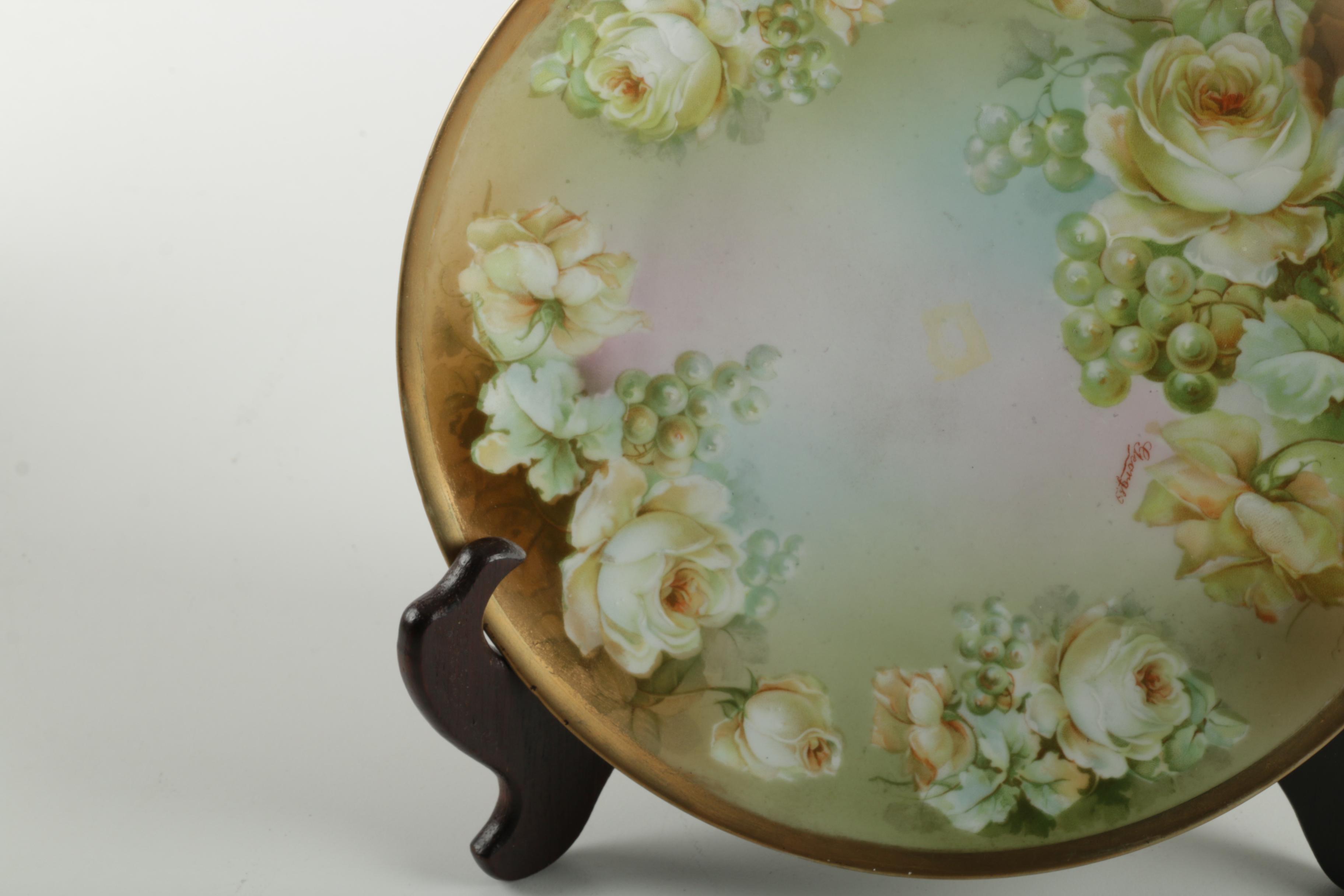 Oscar & Edgar Gutherz Hand Painted Royal Austria Porcelain Plate