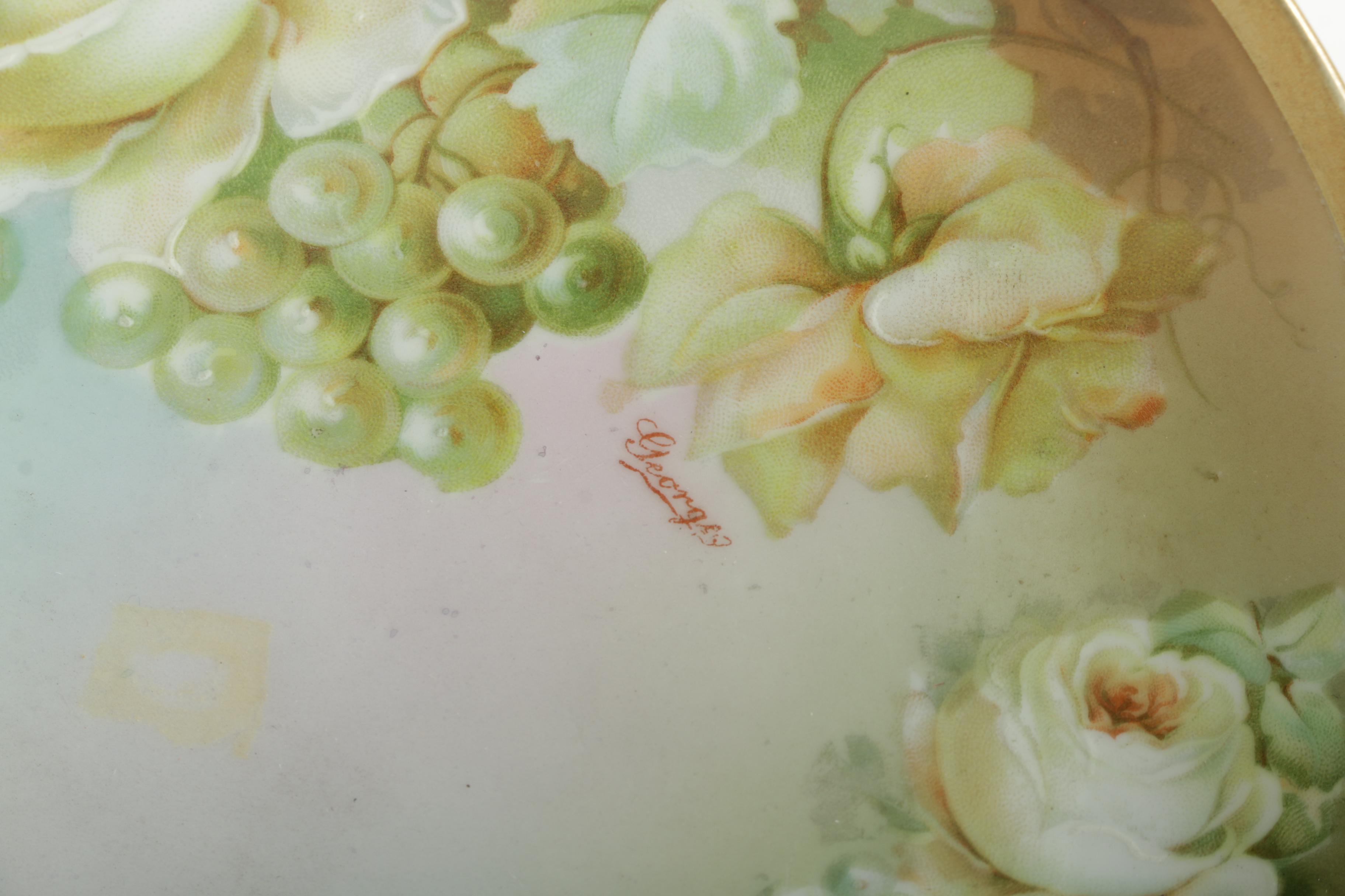 Oscar & Edgar Gutherz Hand Painted Royal Austria Porcelain Plate