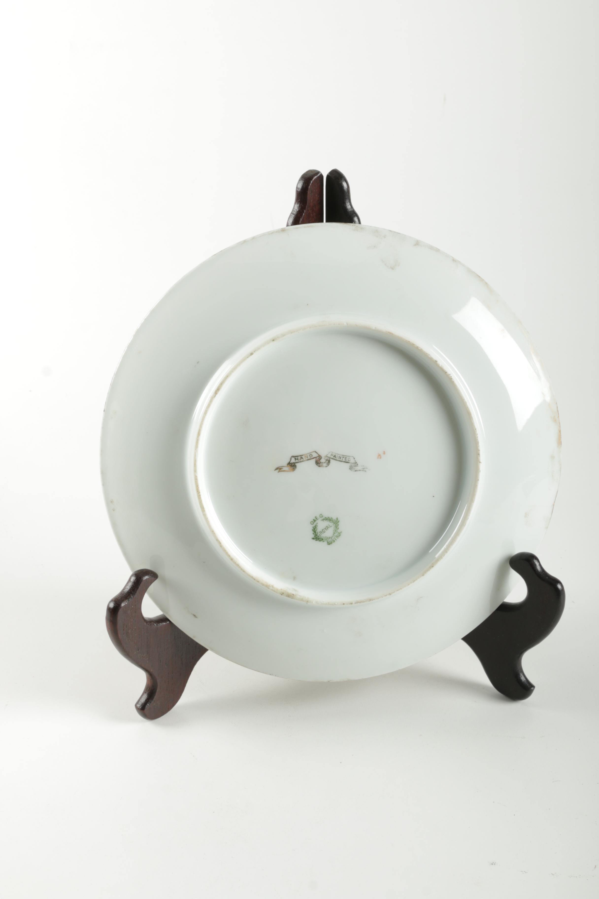 Oscar & Edgar Gutherz Hand Painted Royal Austria Porcelain Plate