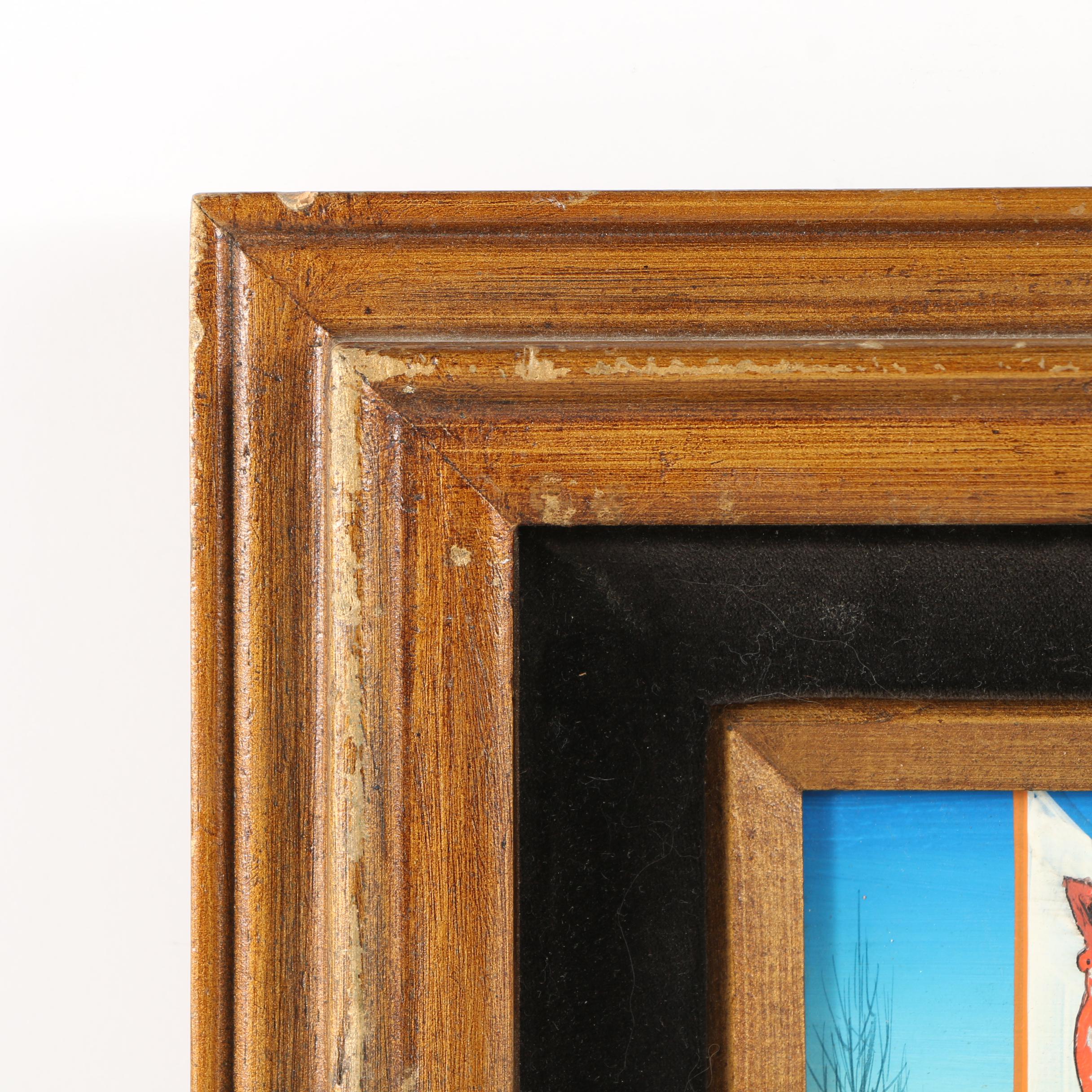 Oil and Gouache Painting of Priests and Billboard