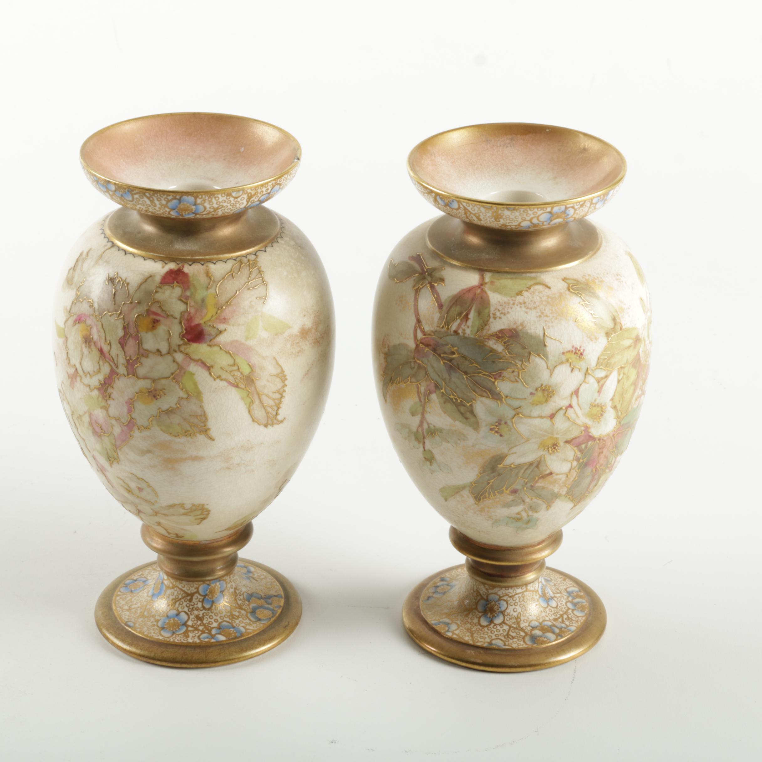 Doulton Burslem Vases Circa 1884
