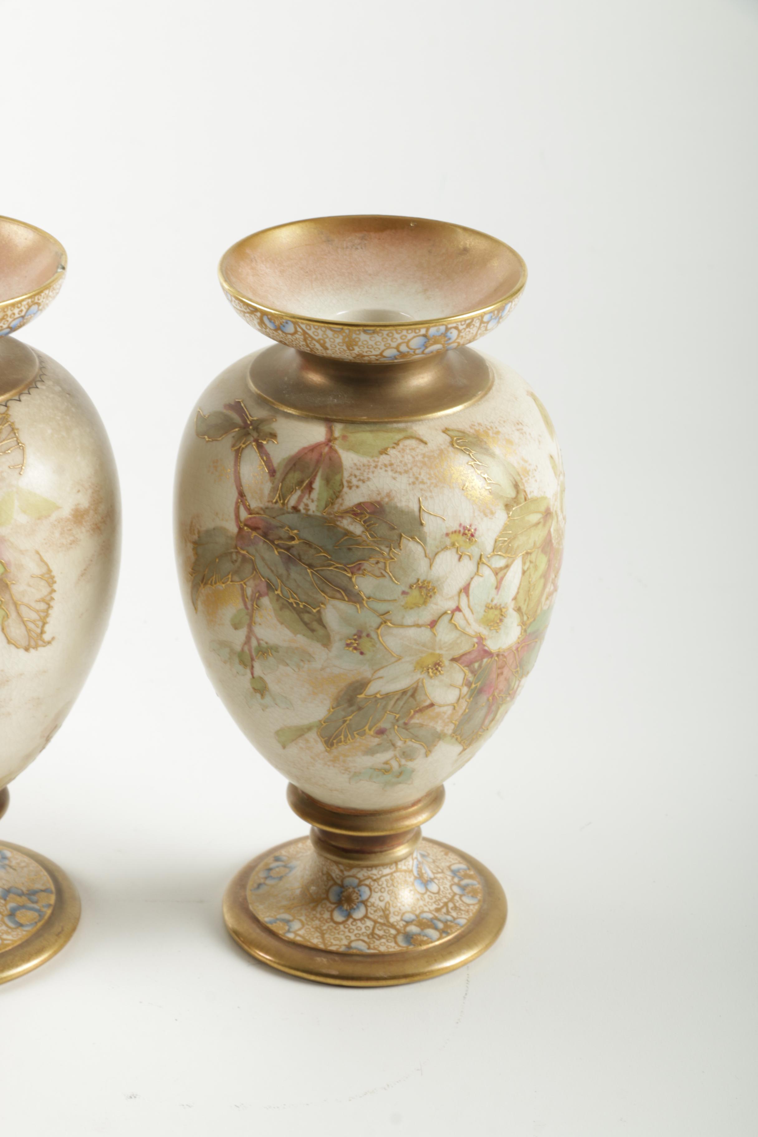 Doulton Burslem Vases Circa 1884