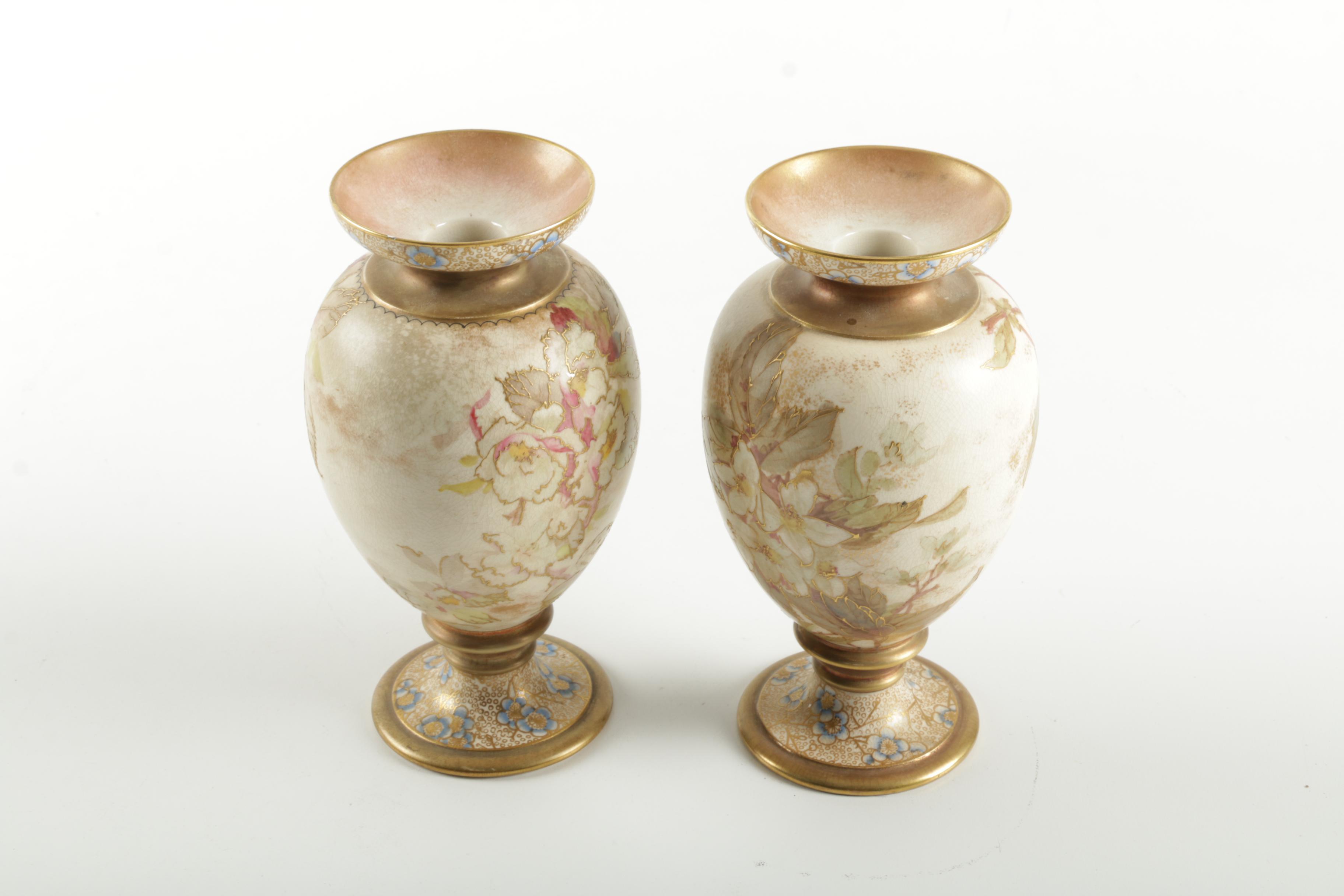 Doulton Burslem Vases Circa 1884
