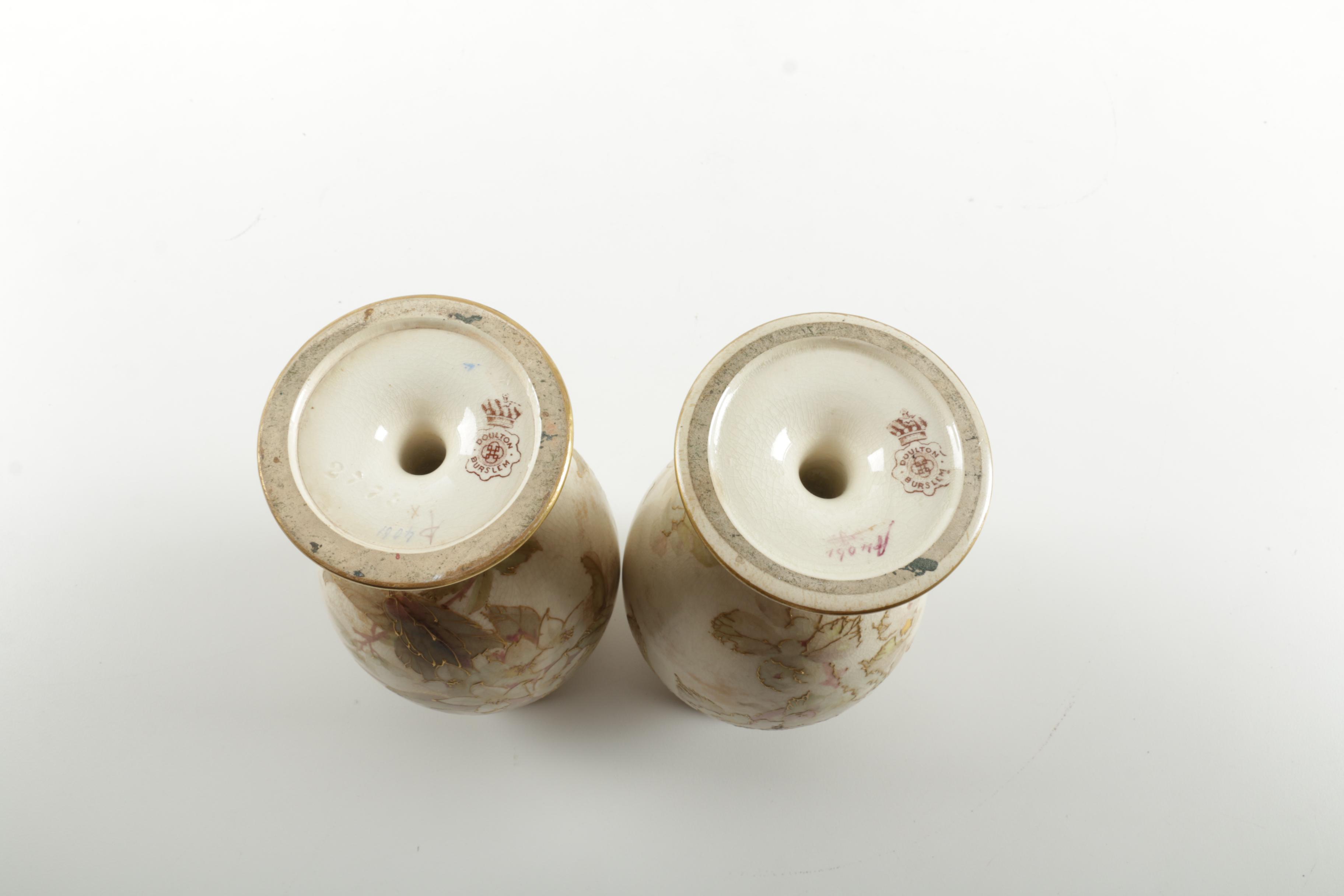 Doulton Burslem Vases Circa 1884