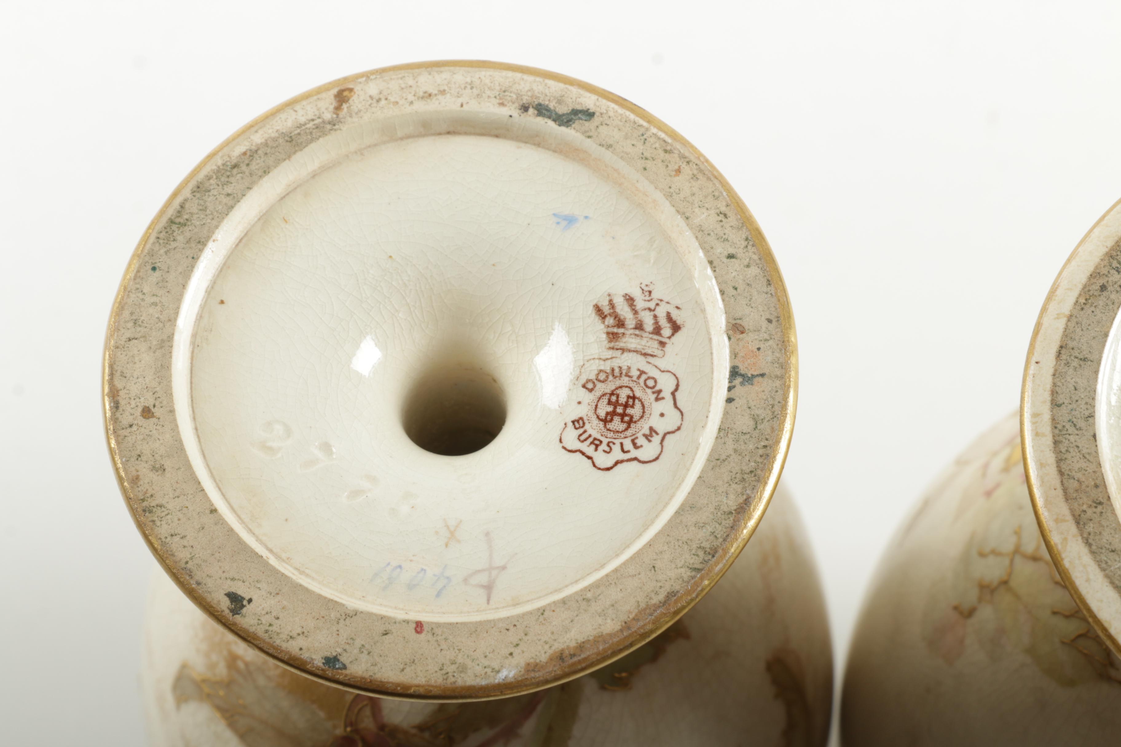 Doulton Burslem Vases Circa 1884