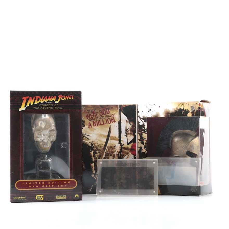 Action Film Collectibles Including "Indiana Jones," "300," and "Wanted"