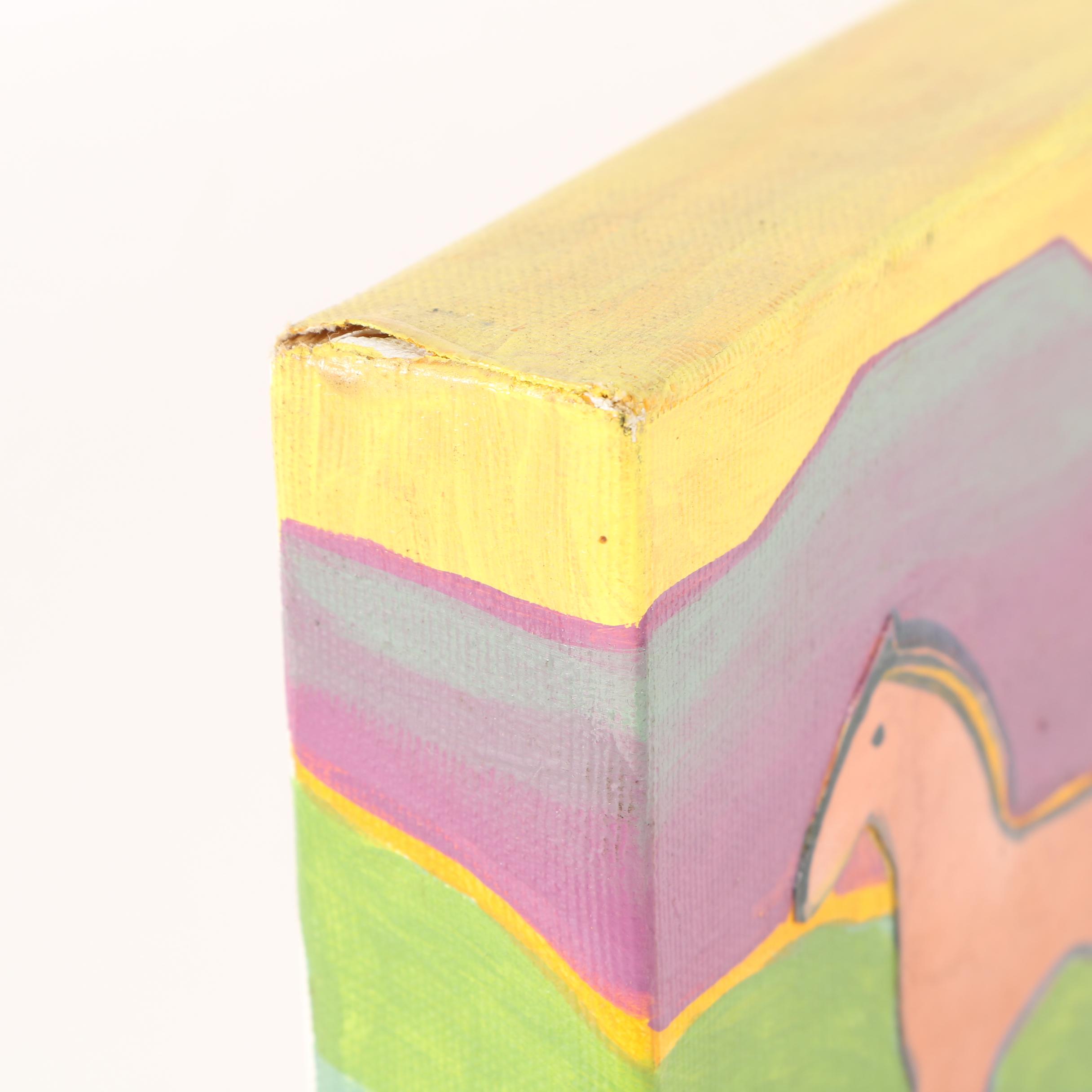 Charles Davison Mixed Media Artwork of Horses "Mountain Pass II"