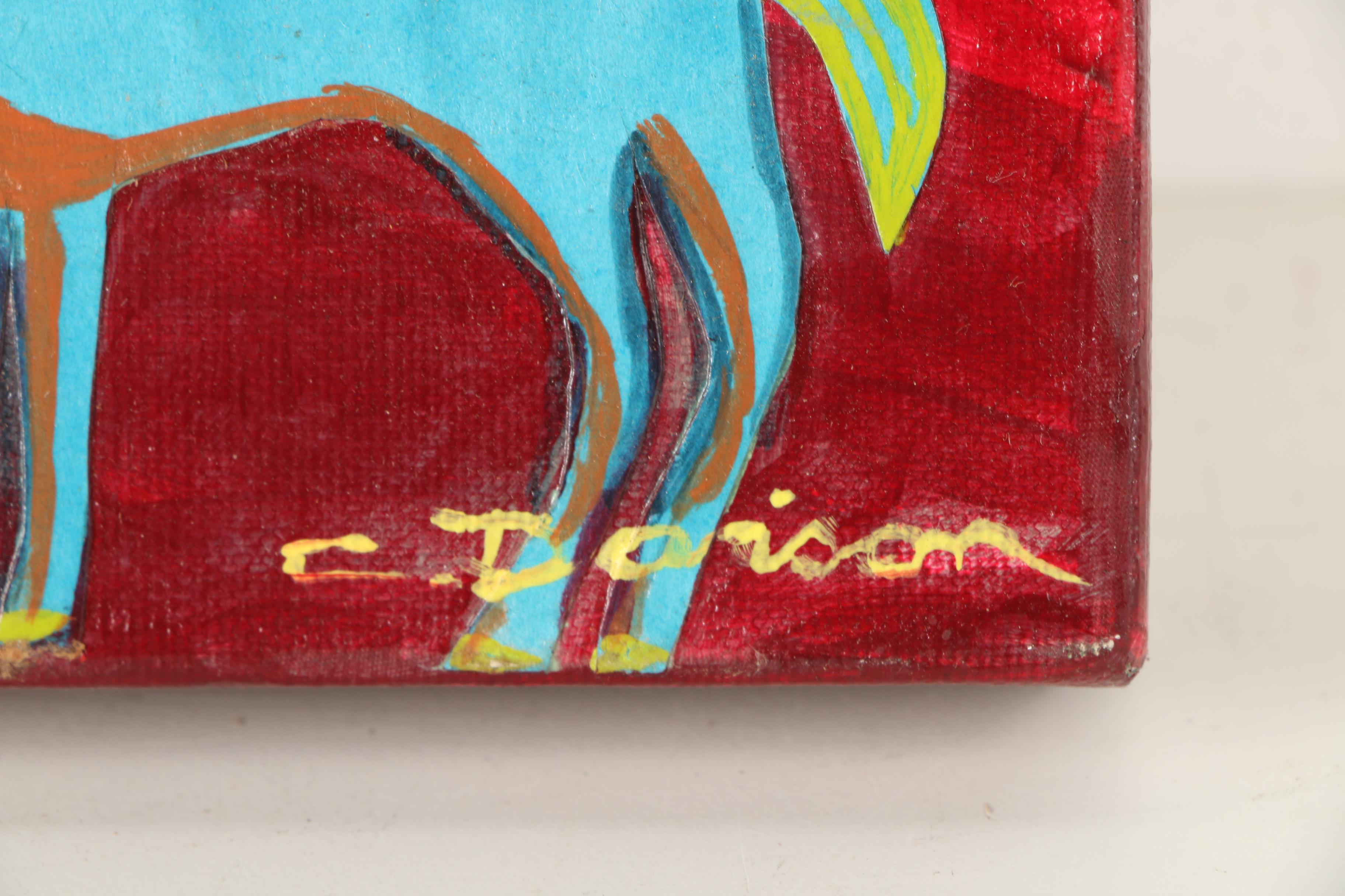 Charles Davison Mixed Media Artwork of Horses "Mountain Pass II"