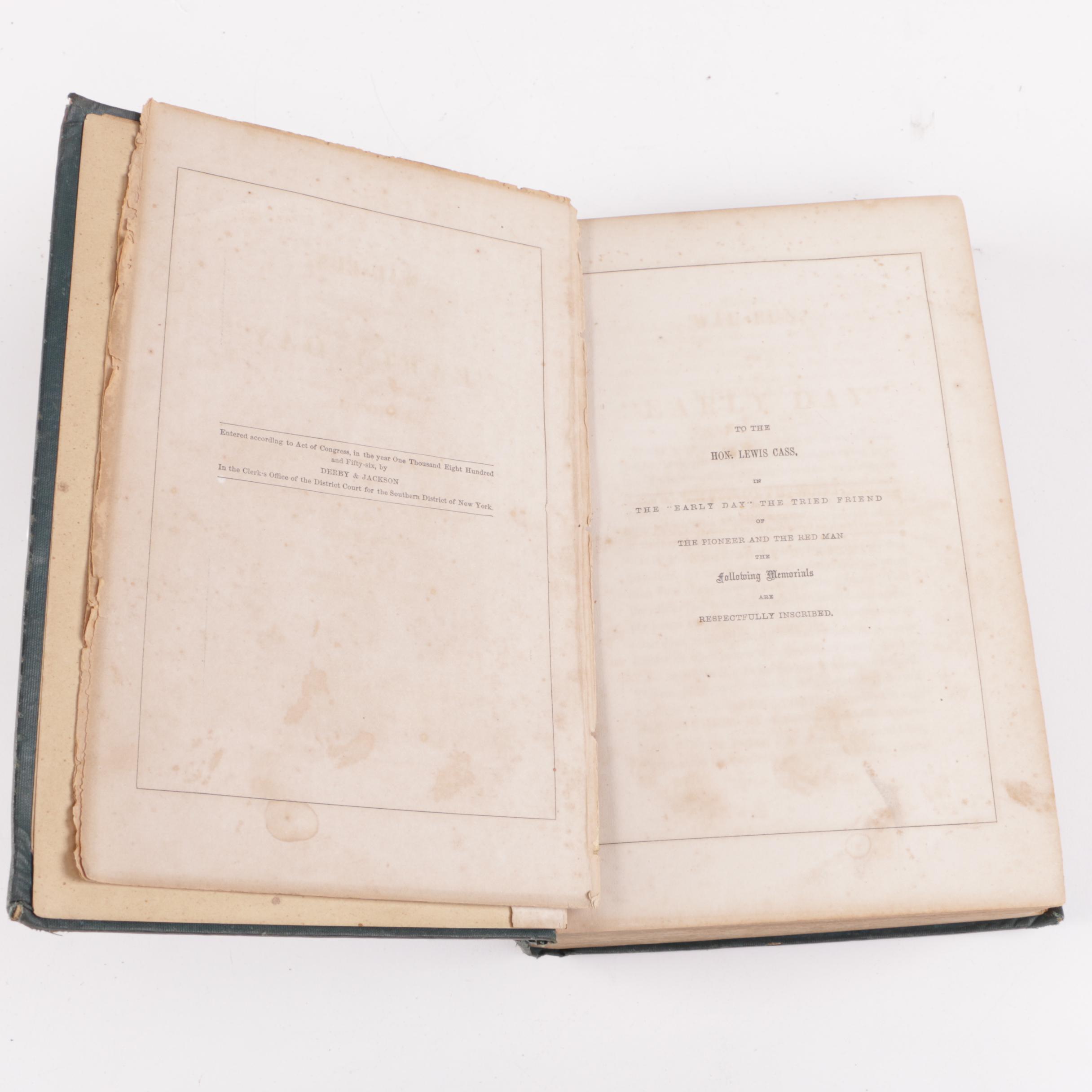 1856 "Wau-bun, the 'Early Day' in the North-West" by Juliette Kinzie
