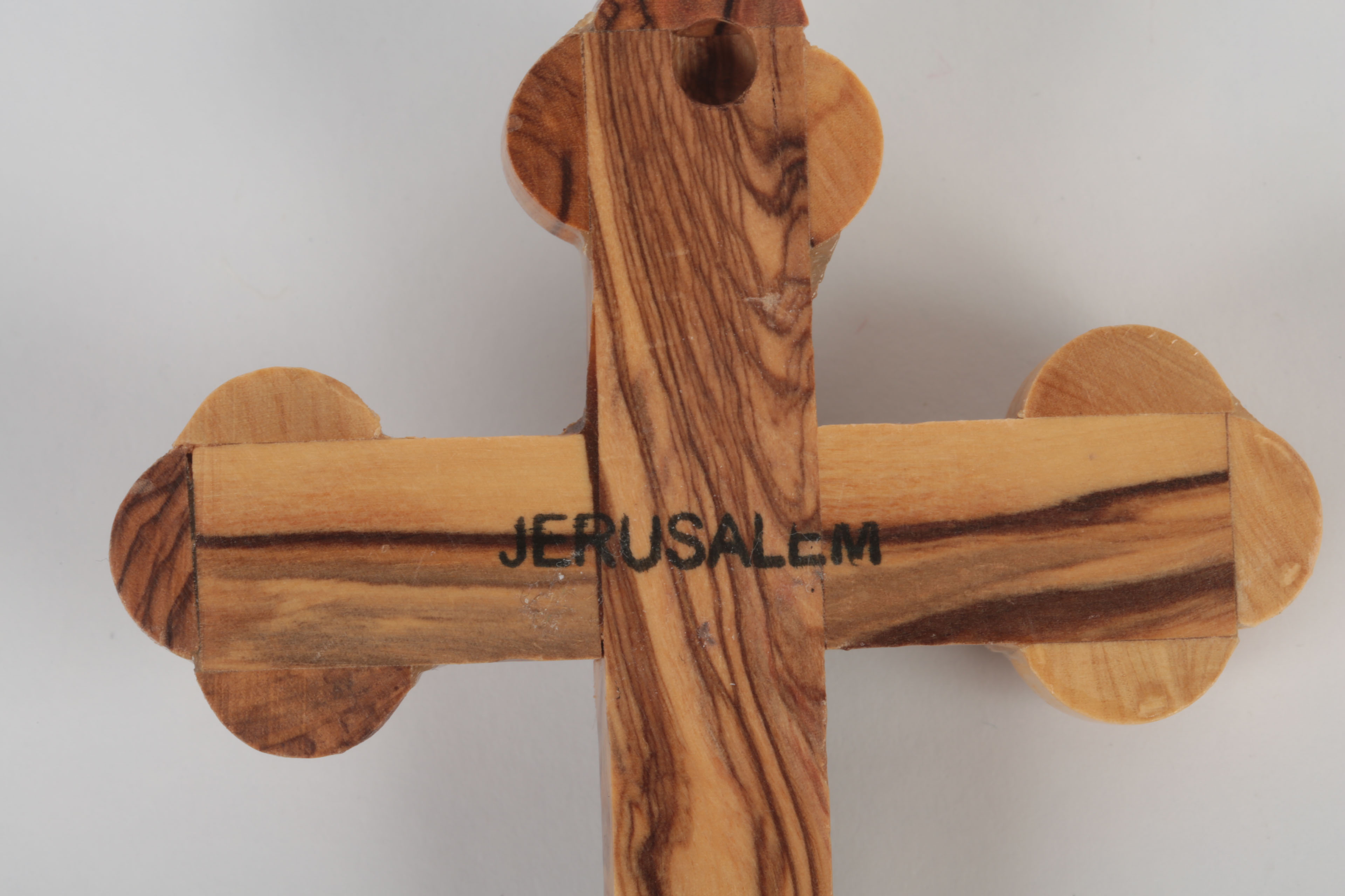 Wooden Praying Hands Statue and Crucifix