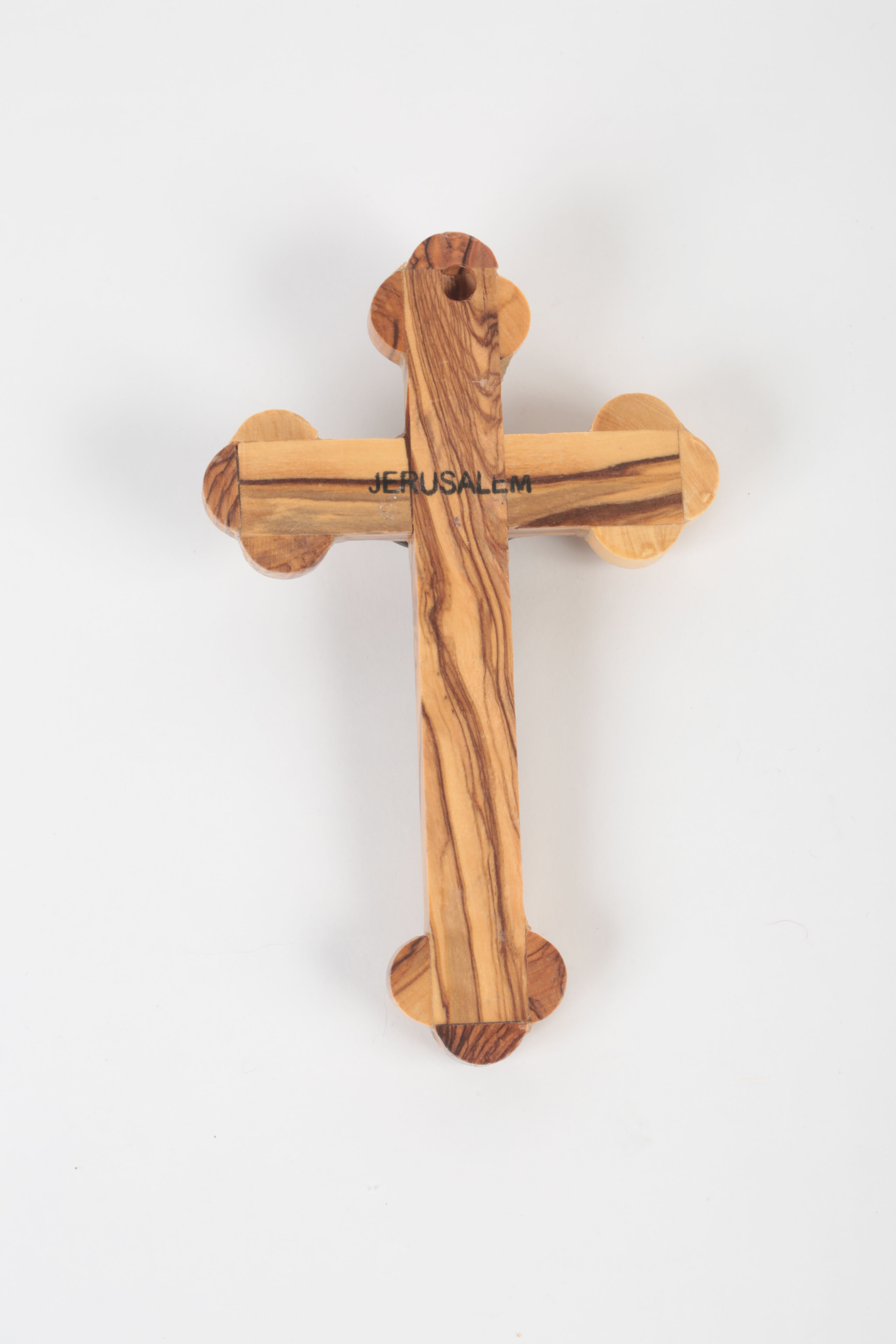 Wooden Praying Hands Statue and Crucifix