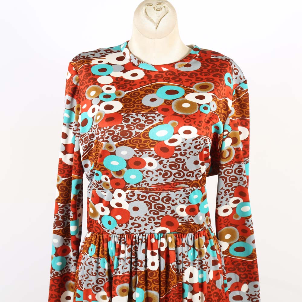 Vintage Meg Madison of New York Bold Multi-Color Print Dress