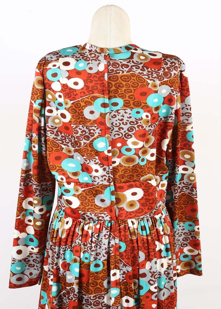 Vintage Meg Madison of New York Bold Multi-Color Print Dress