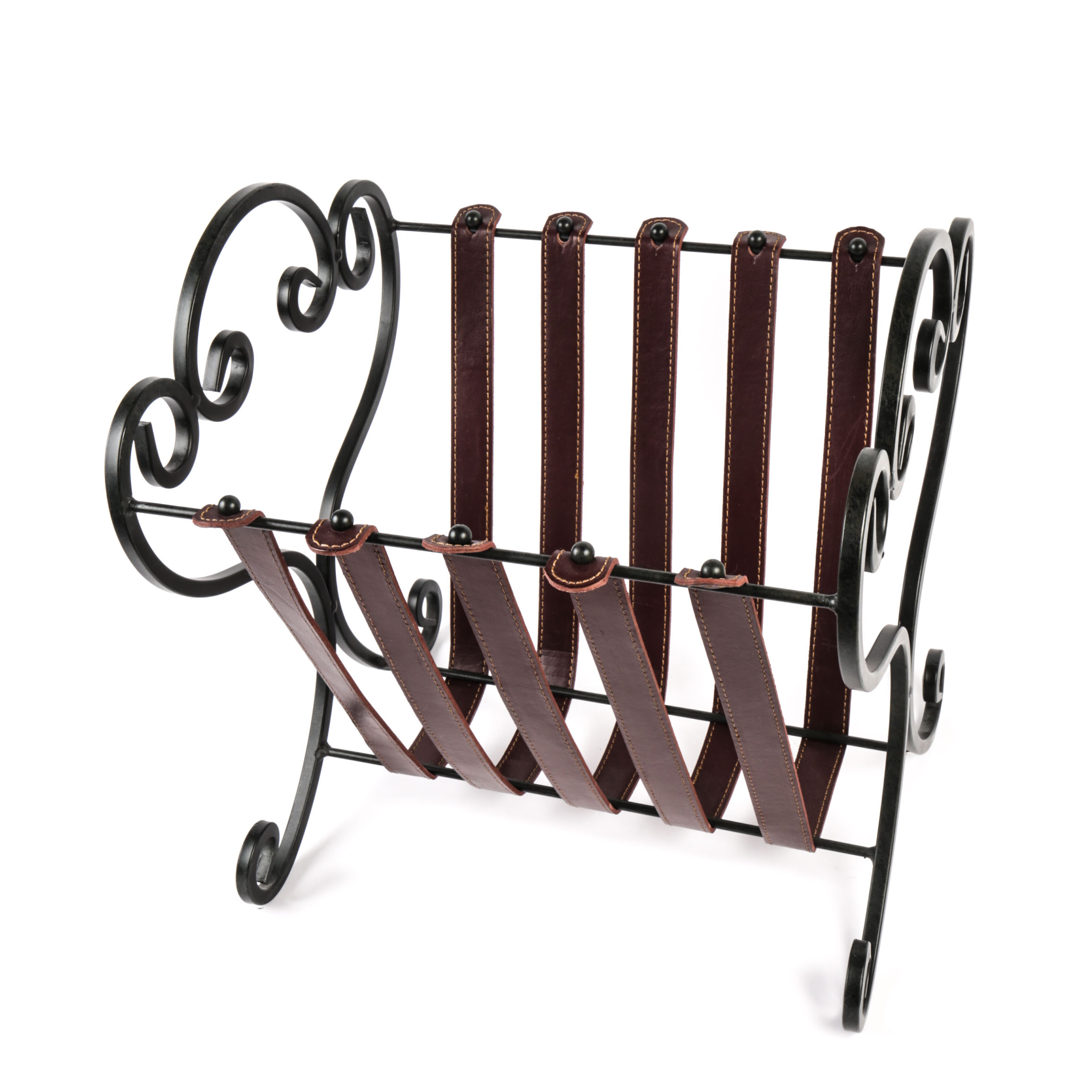 Metal and Leather Log Rack